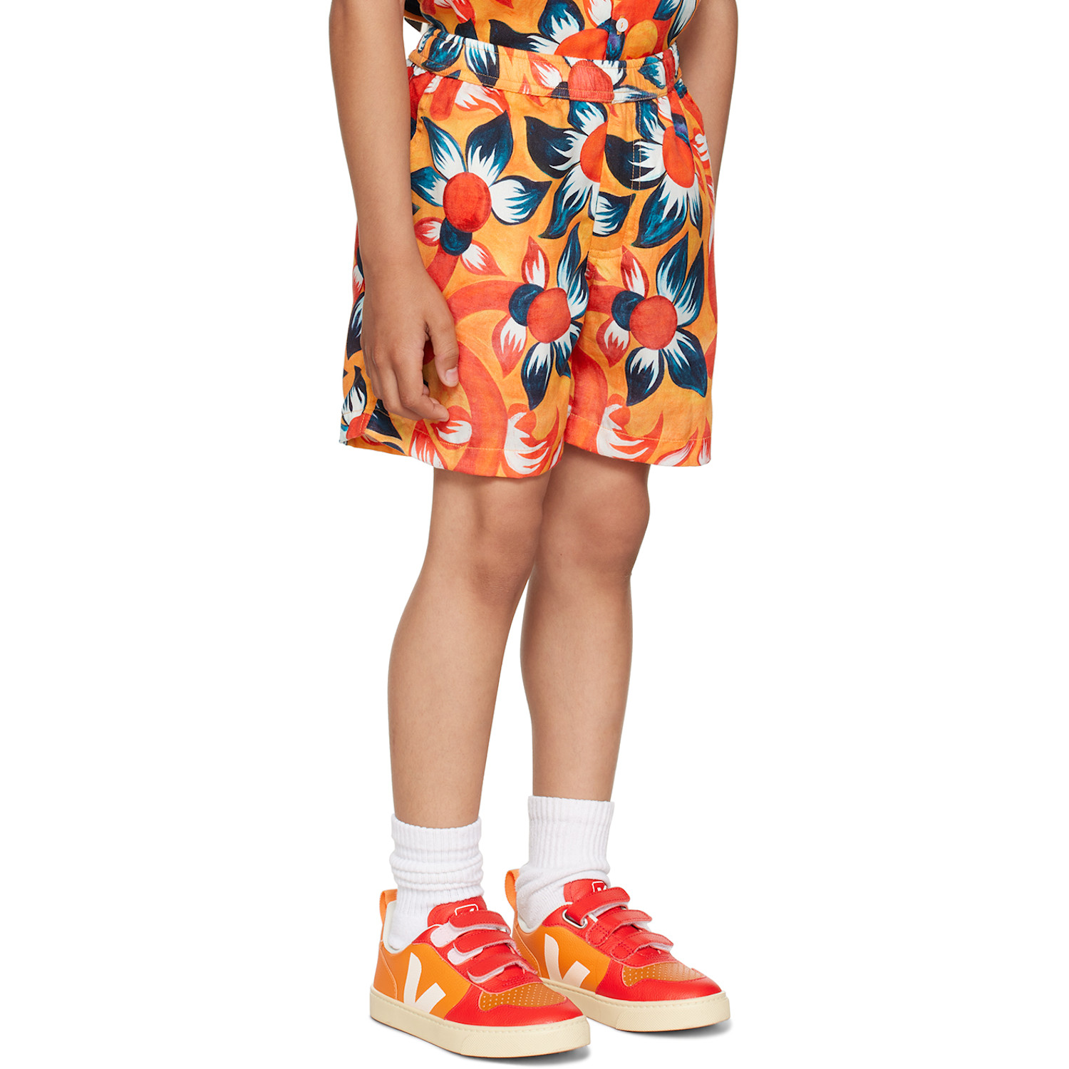  Endless Joy Kids Orange Wildflower Shorts 