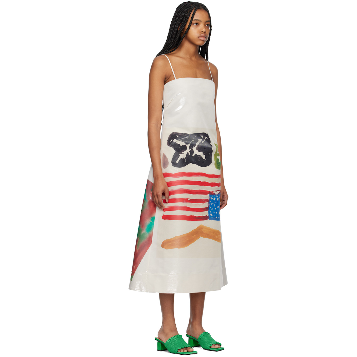  Meryll Rogge Taupe Beni Bischof Edition Graphic Midi Dress 