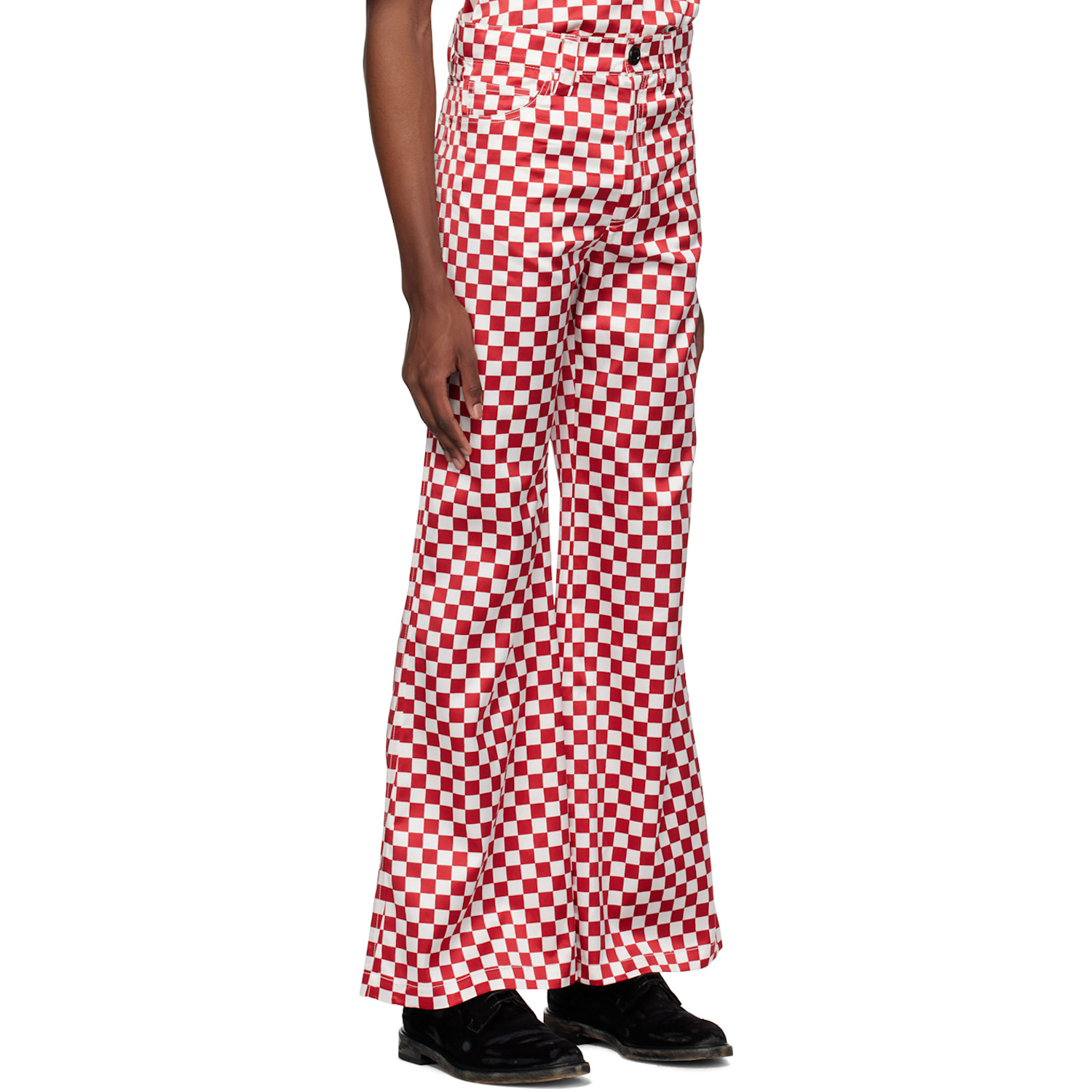  Meryll Rogge Burgundy & White Check Trousers 