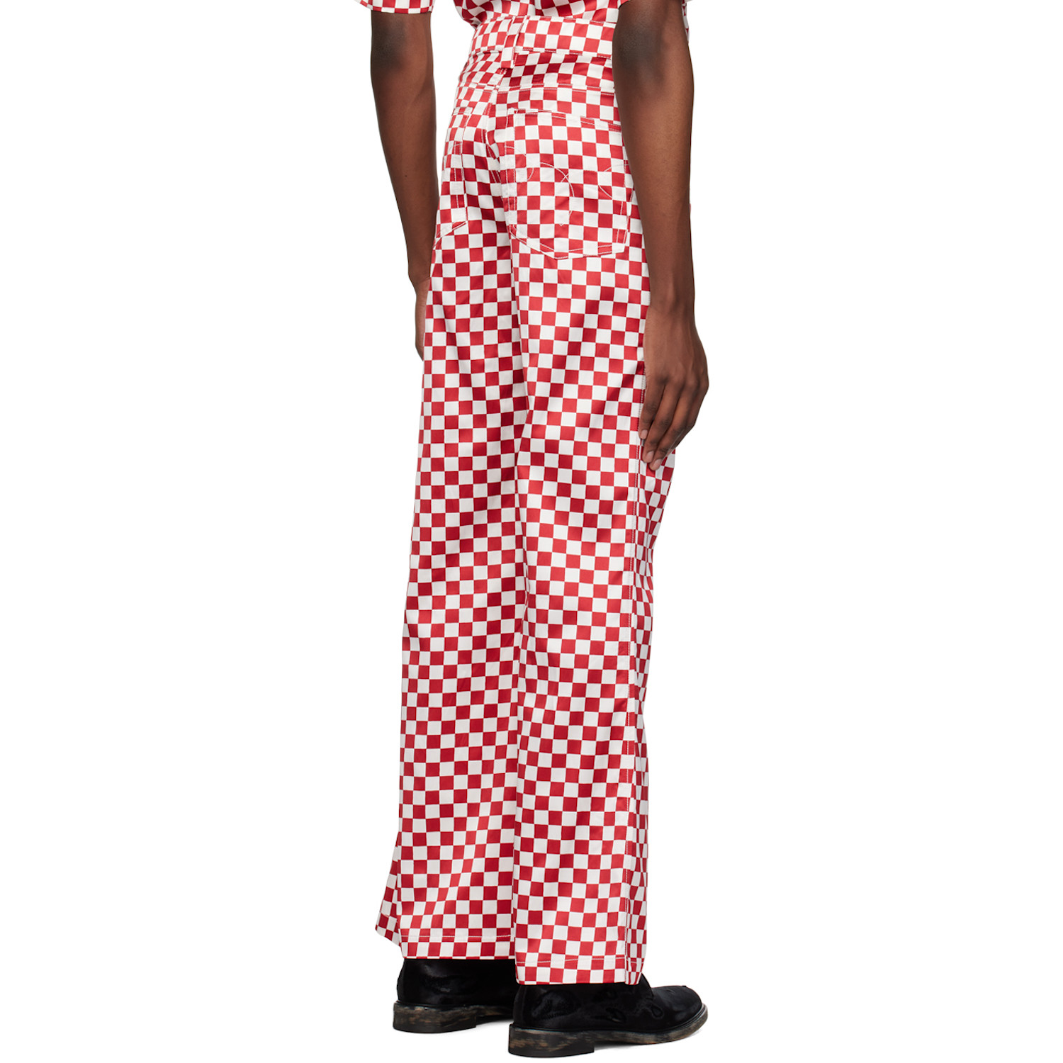  Meryll Rogge Burgundy & White Check Trousers 