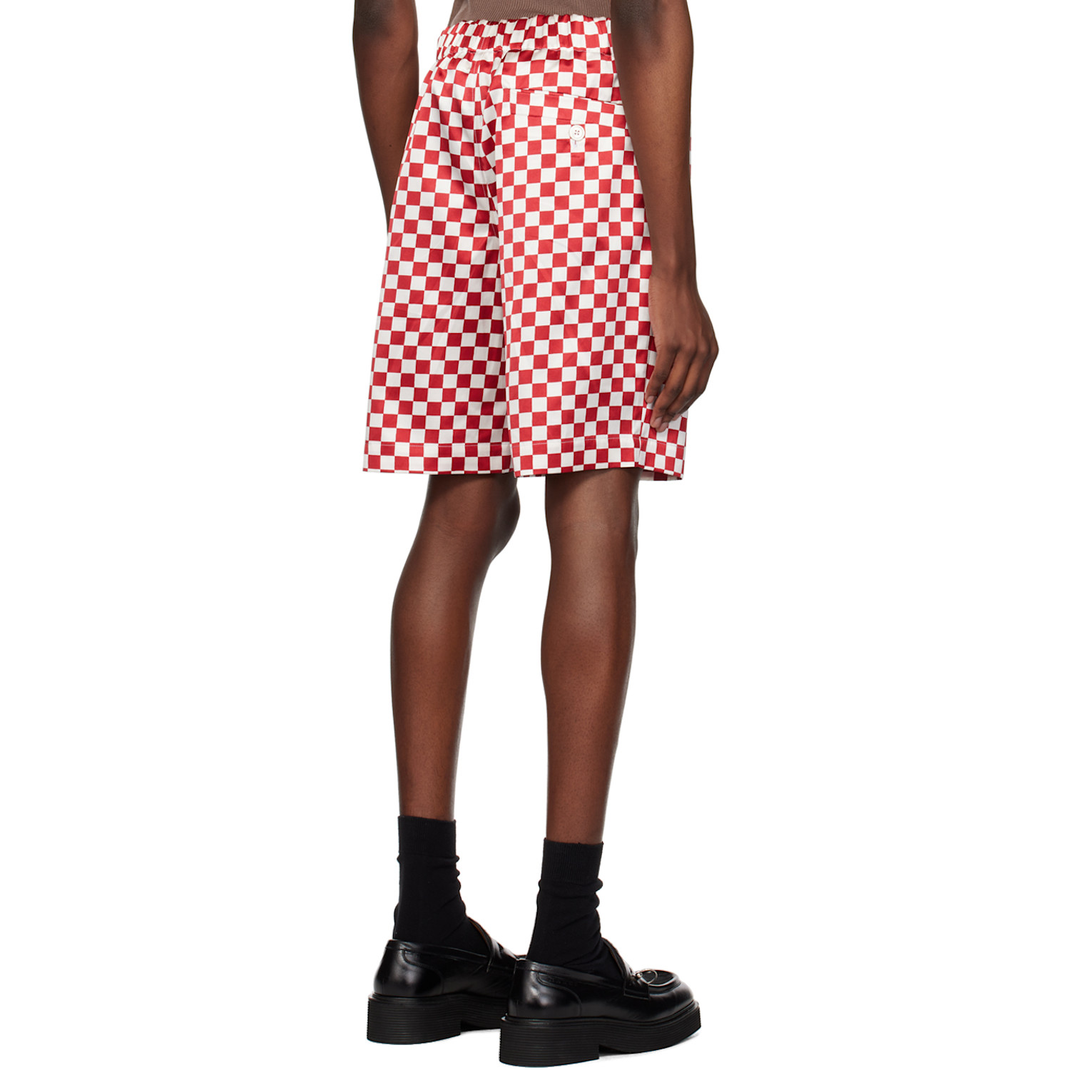 Meryll Rogge Burgundy & White Check Shorts 