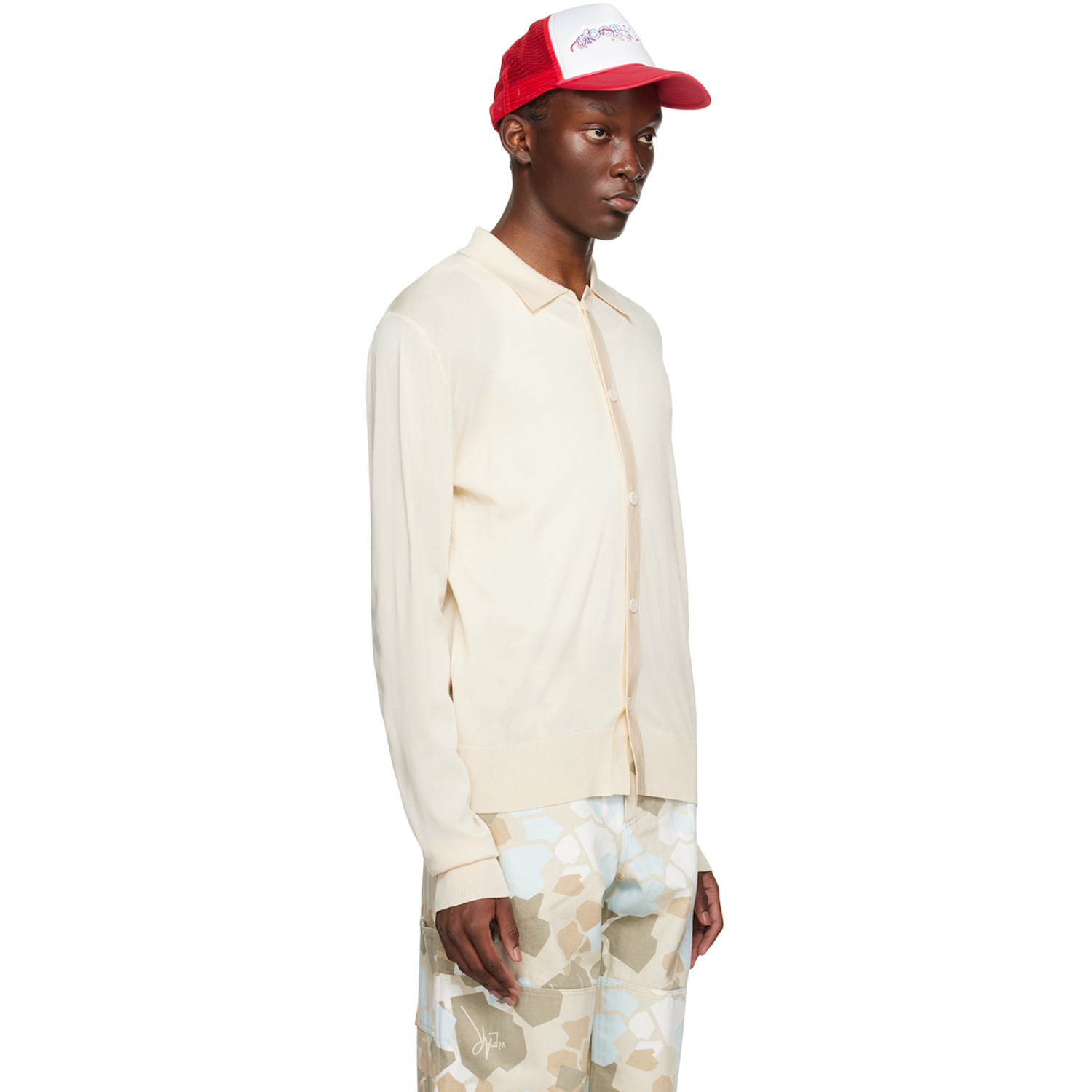 Mr. Saturday Off-white Spread Collar Cardigan 