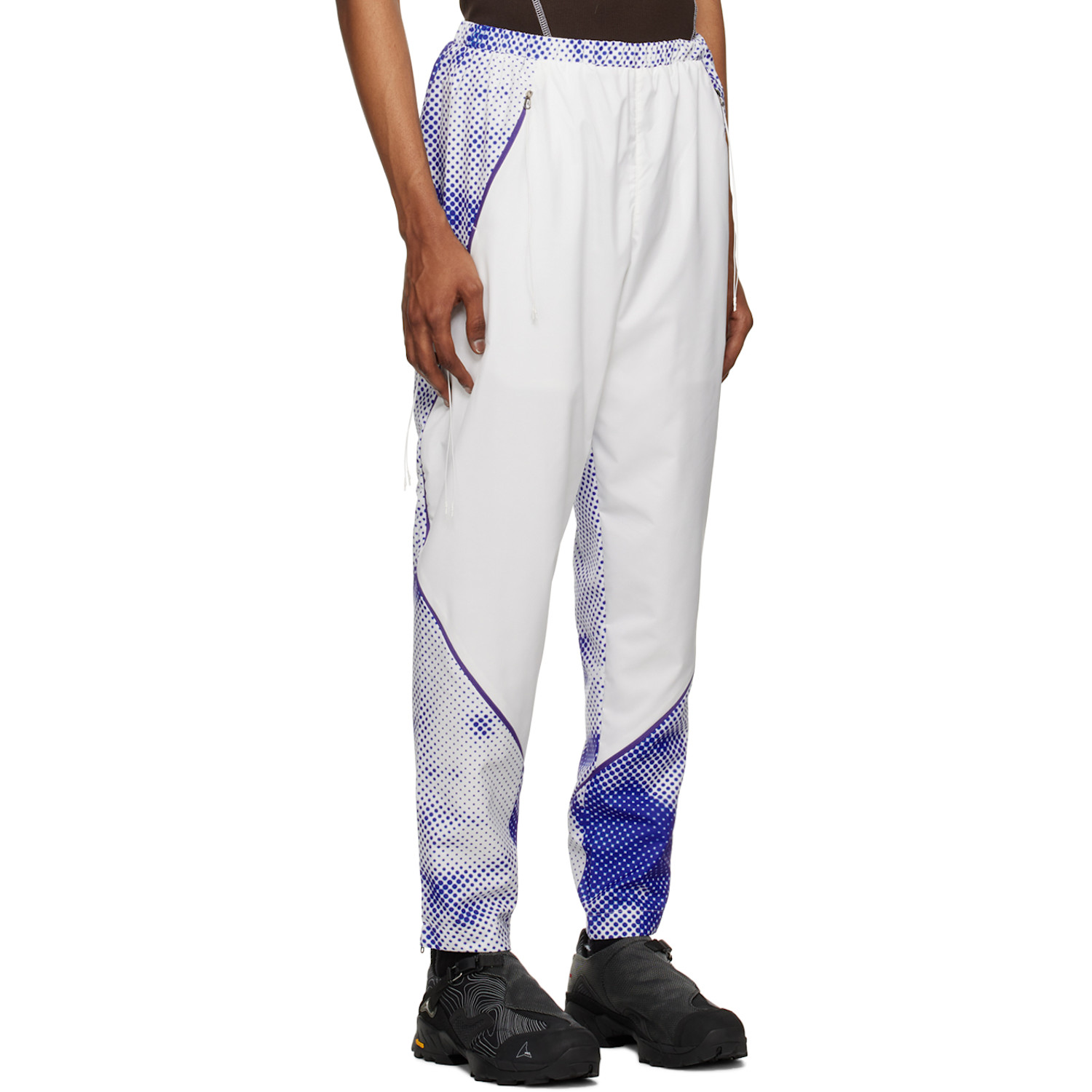  Saul Nash White & Blue Graphic Sweatpants 