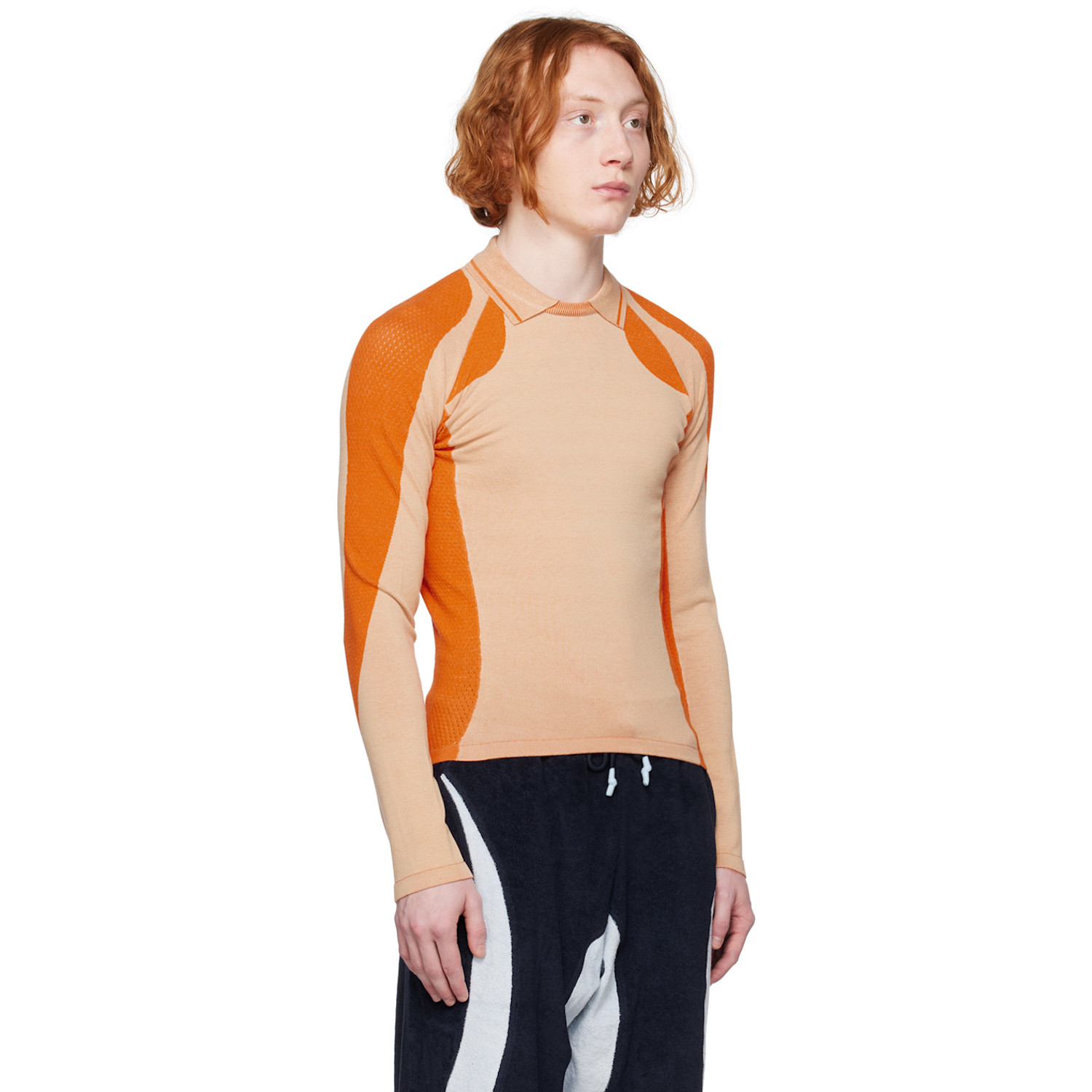  Saul Nash Orange Drop Stitch Polo 