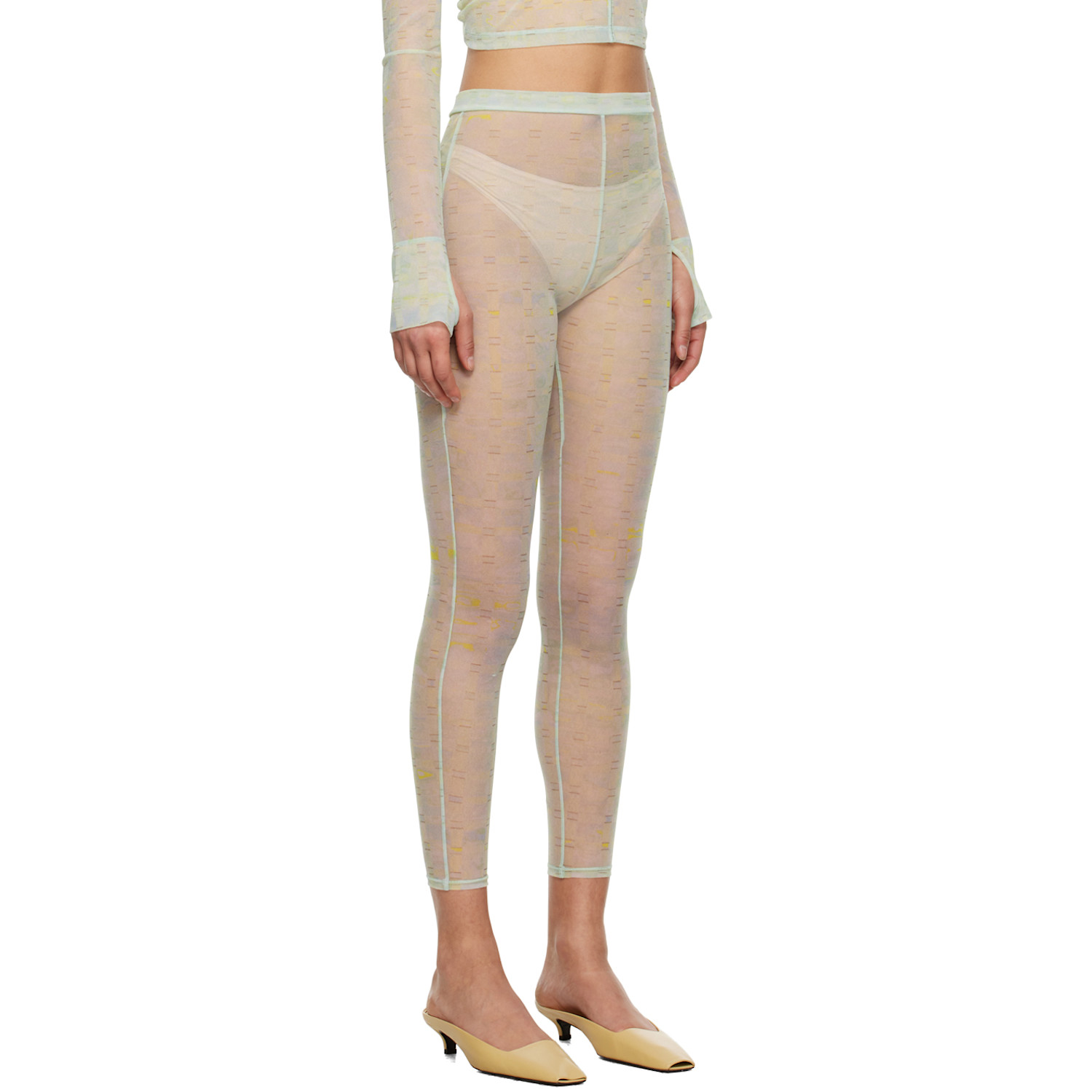  Mame Kurogouchi Green Plaid Leggings 