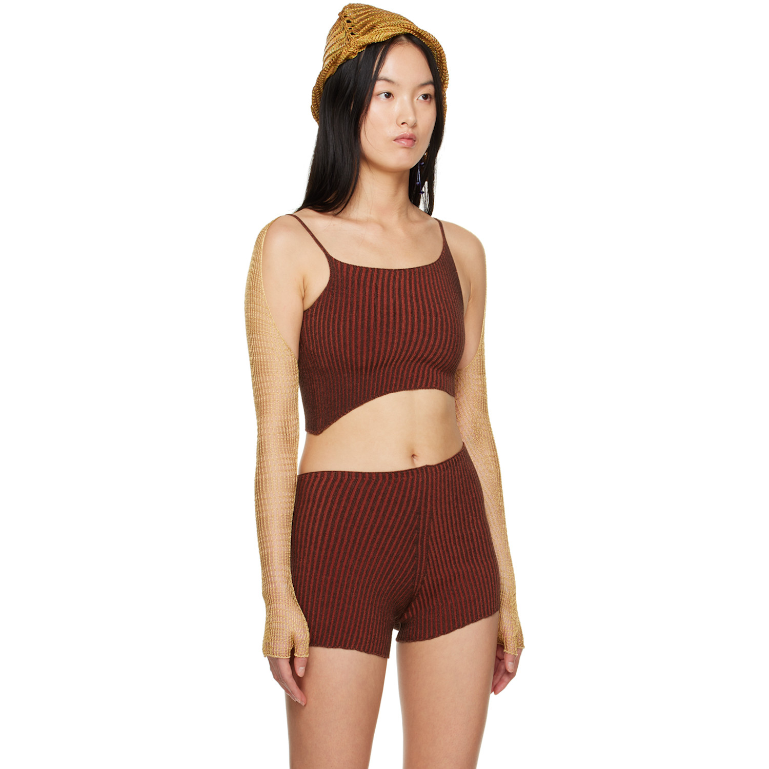  Isa Boulder Ssense Exclusive Gold Lacework Sleeves 