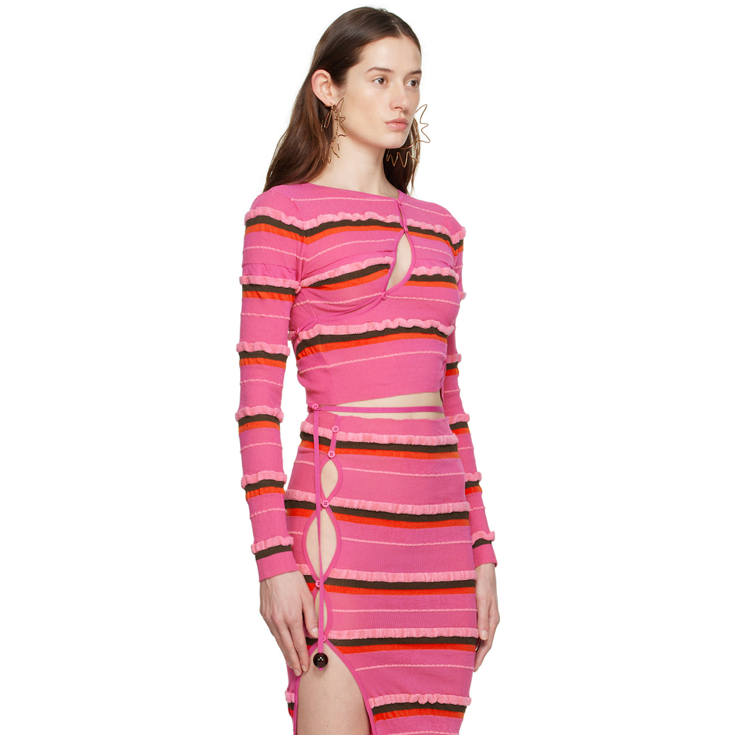  Jacquemus Pink 'le Cardigan Tordu' Cardigan 