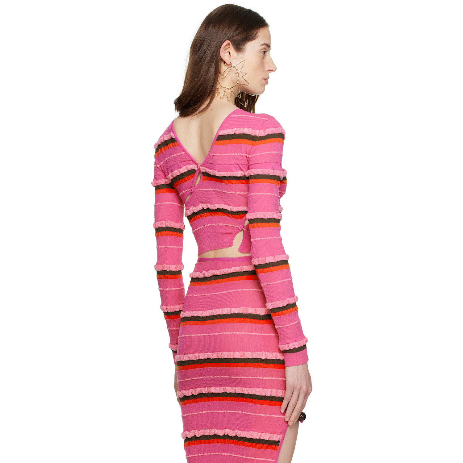  Jacquemus Pink 'le Cardigan Tordu' Cardigan 