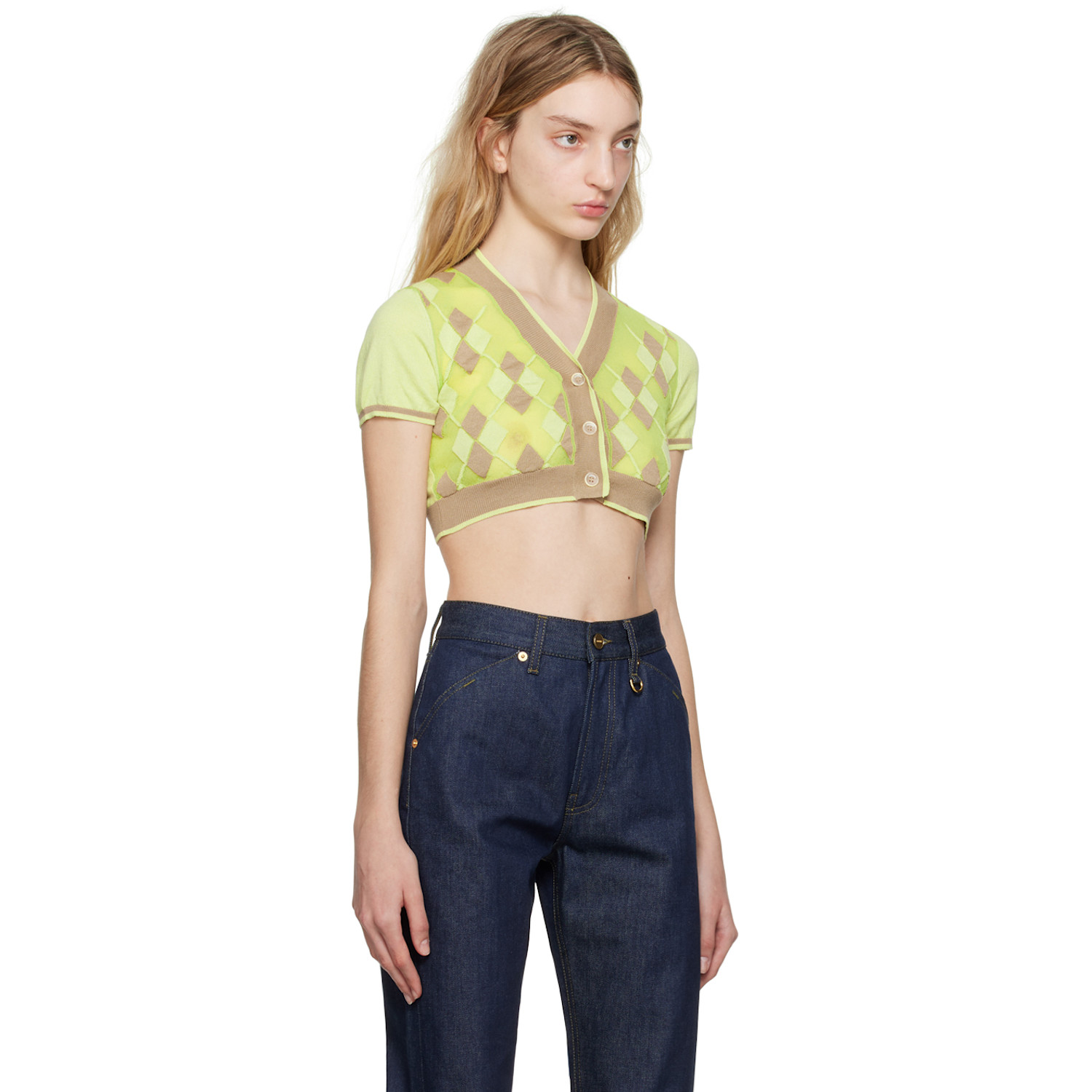  Jacquemus Green & Beige 'le Cardigan Toledo' Cardigan 