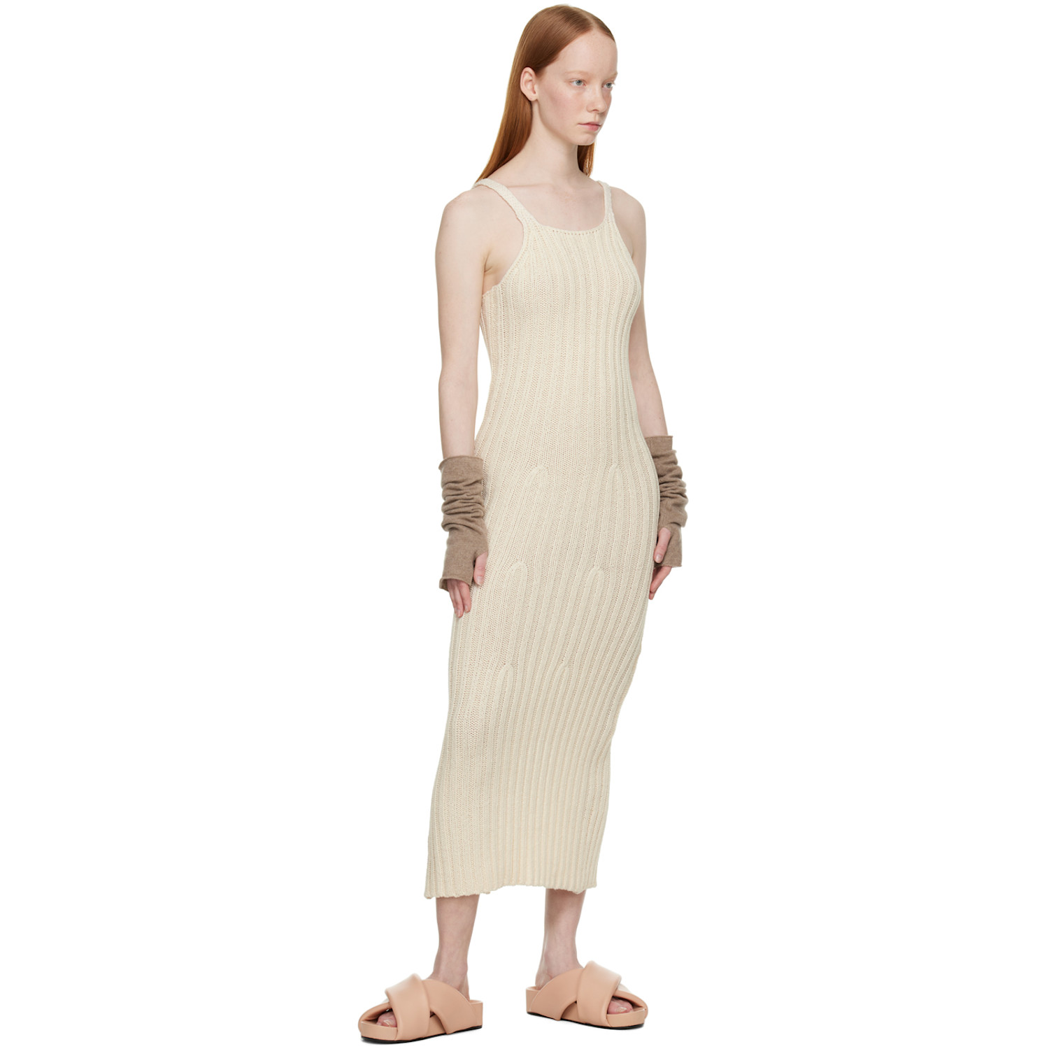  Lisa Yang Taupe Aspen Arm Warmers 