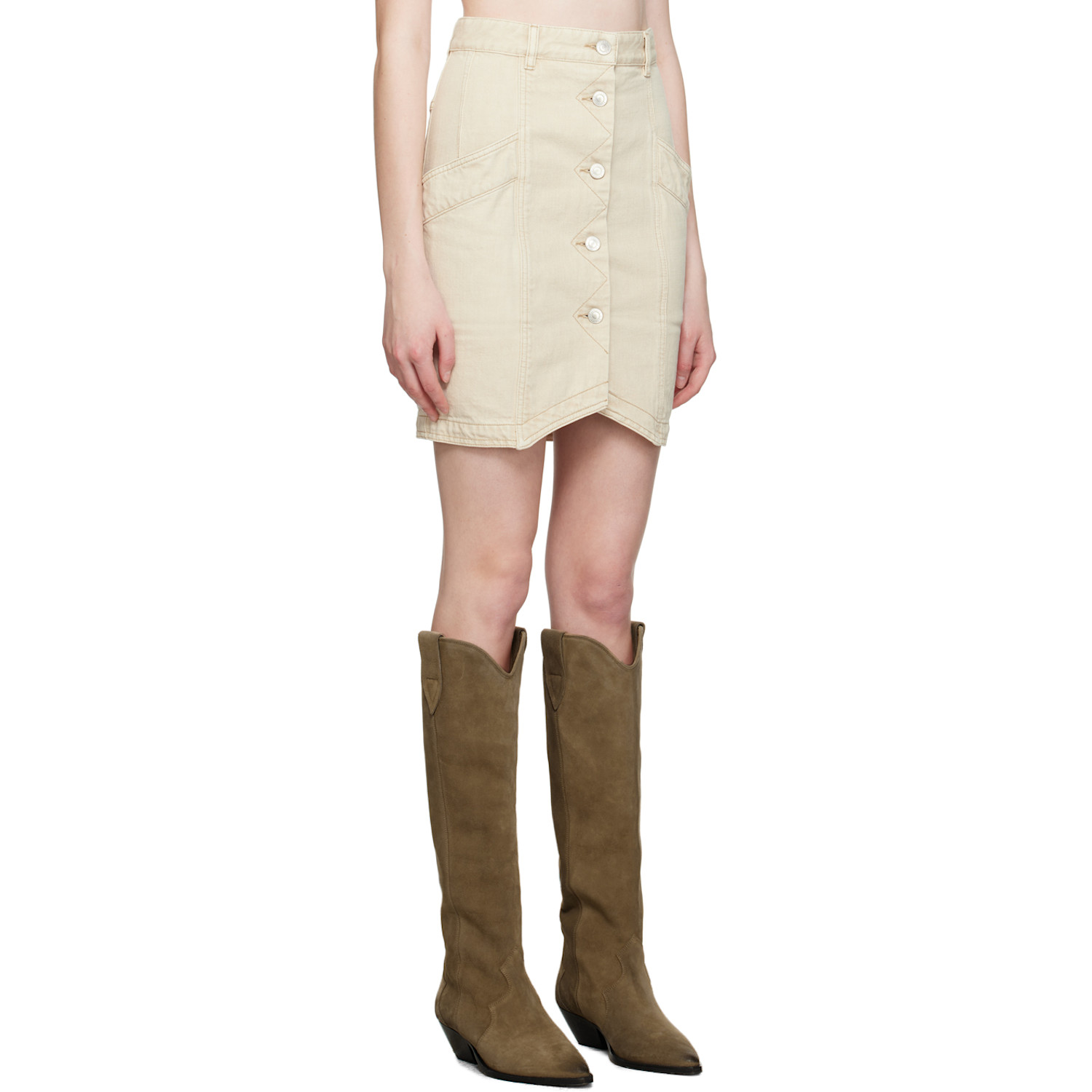  Isabel Marant Etoile Beige Sabel Denim Miniskirt 