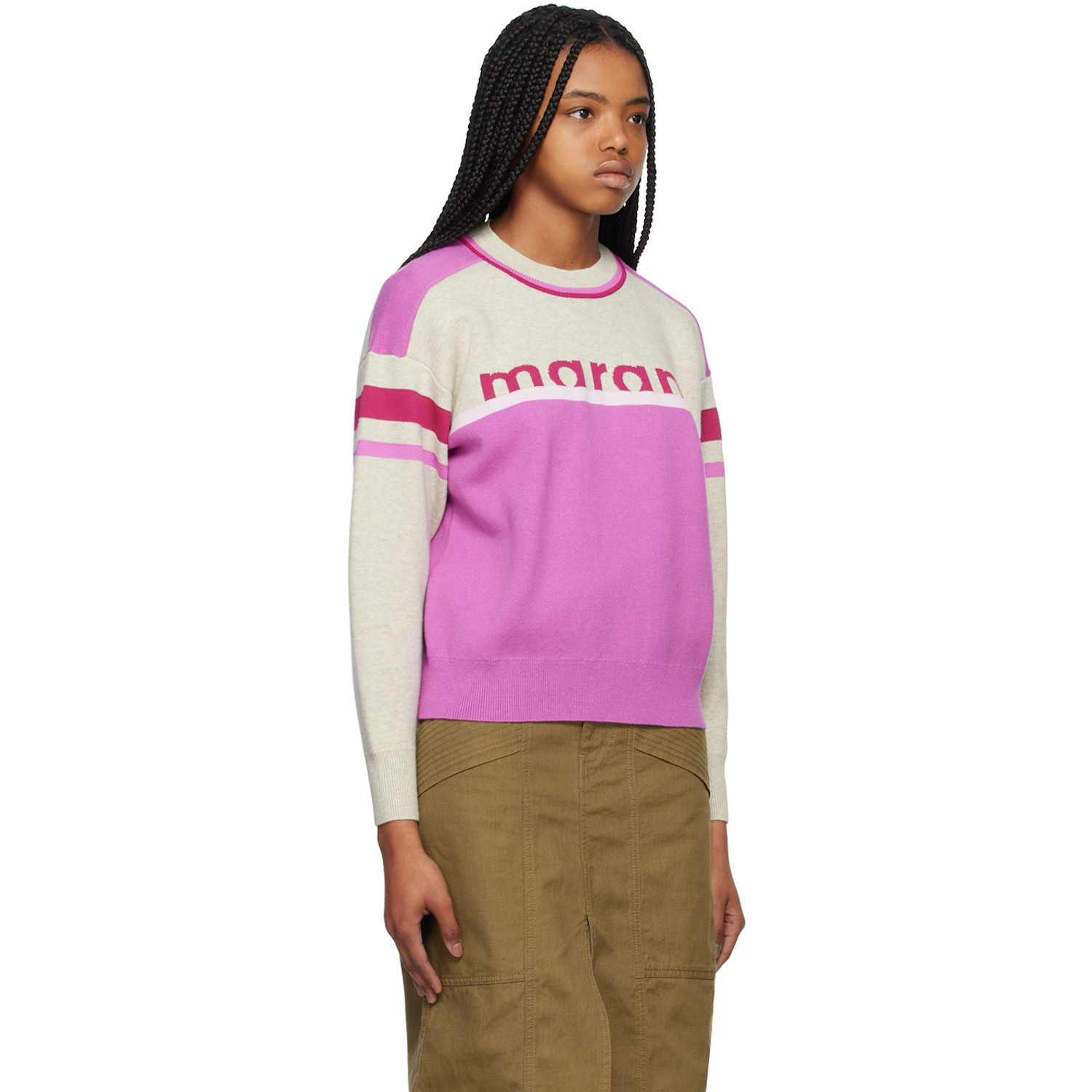  Isabel Marant Etoile Pink & Beige Carry Sweatshirt 