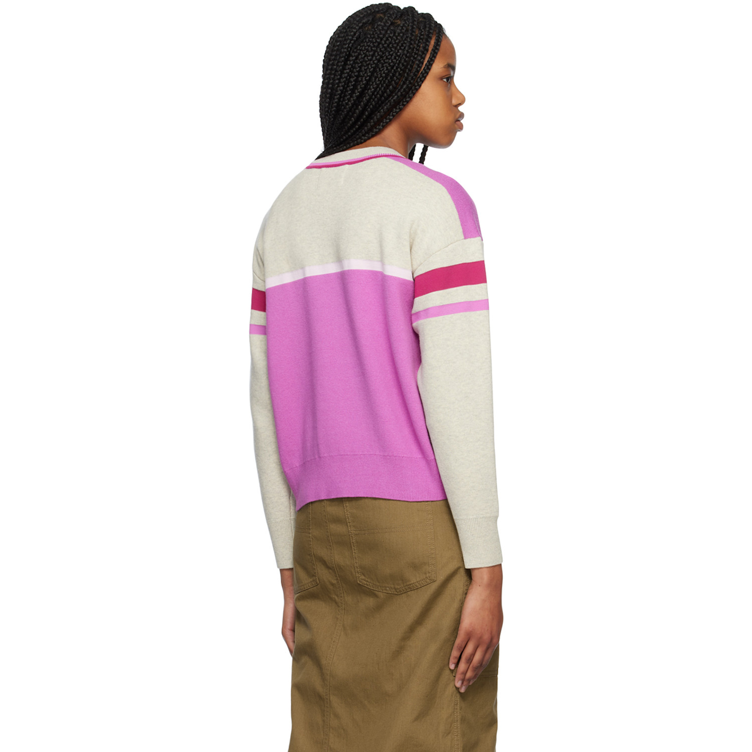  Isabel Marant Etoile Pink & Beige Carry Sweatshirt 