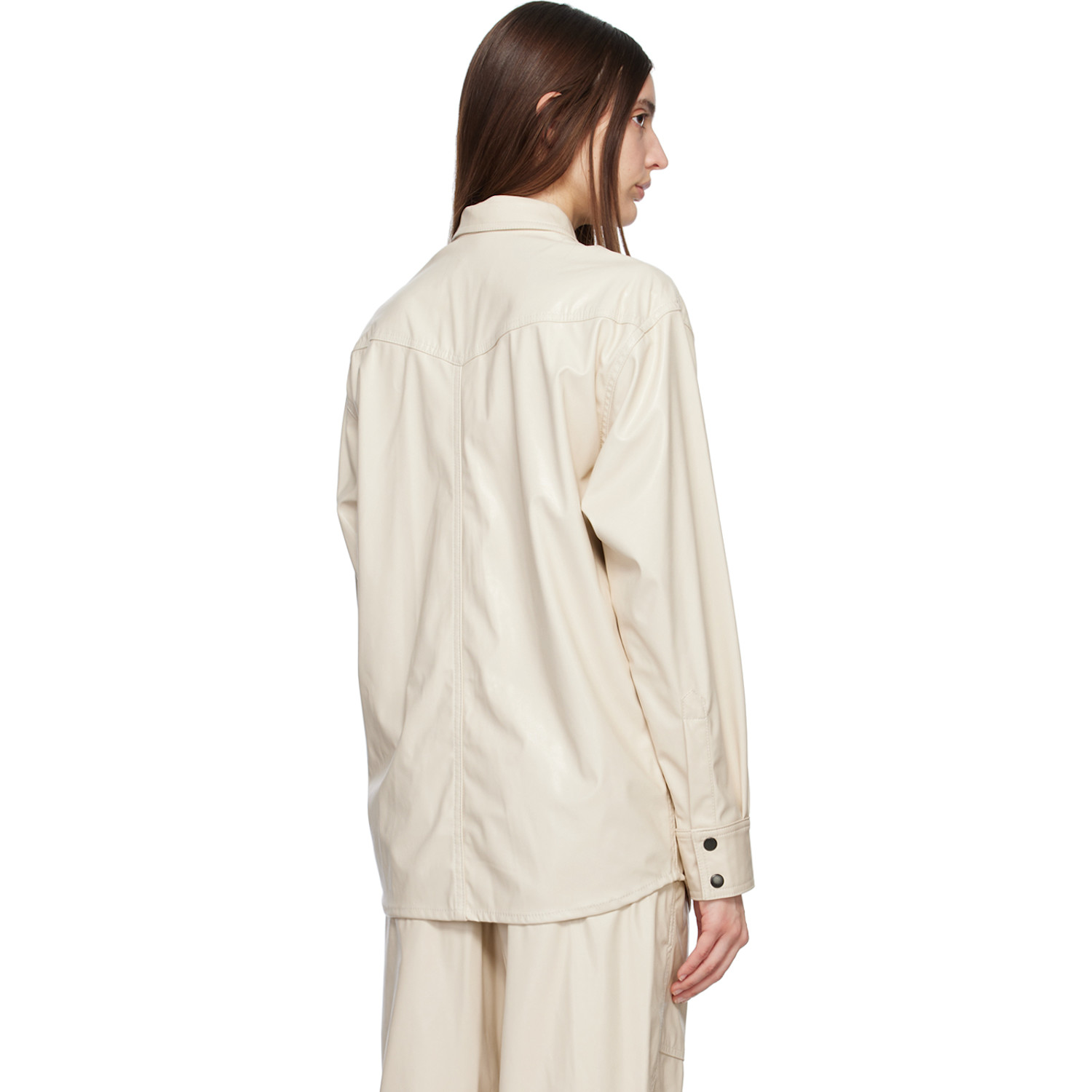  Isabel Marant Etoile Off-white Berny Faux-leather Shirt 