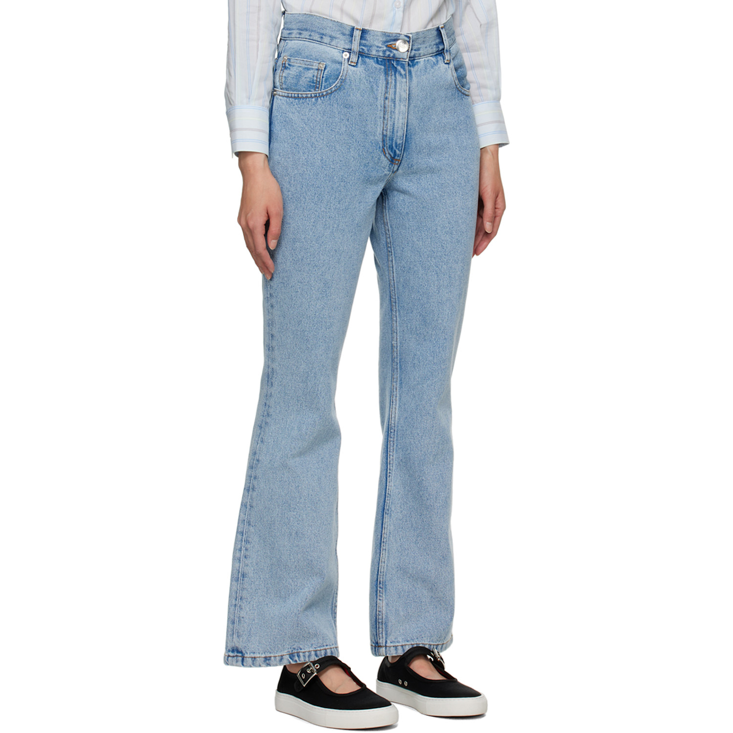  Ernest W. Baker Blue Flared Jeans 