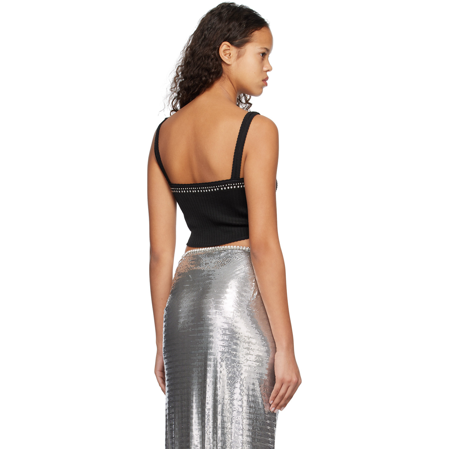  Rabanne Black Studded Tank Top 