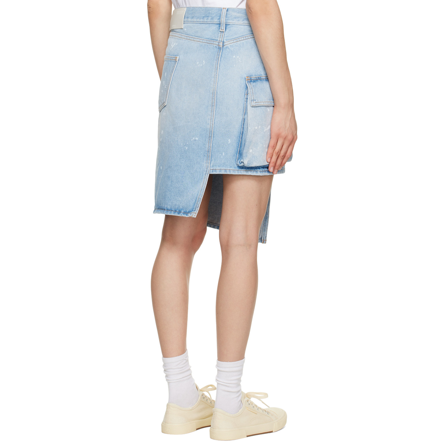  Off-white Blue Toybox Painted Denim Miniskirt 