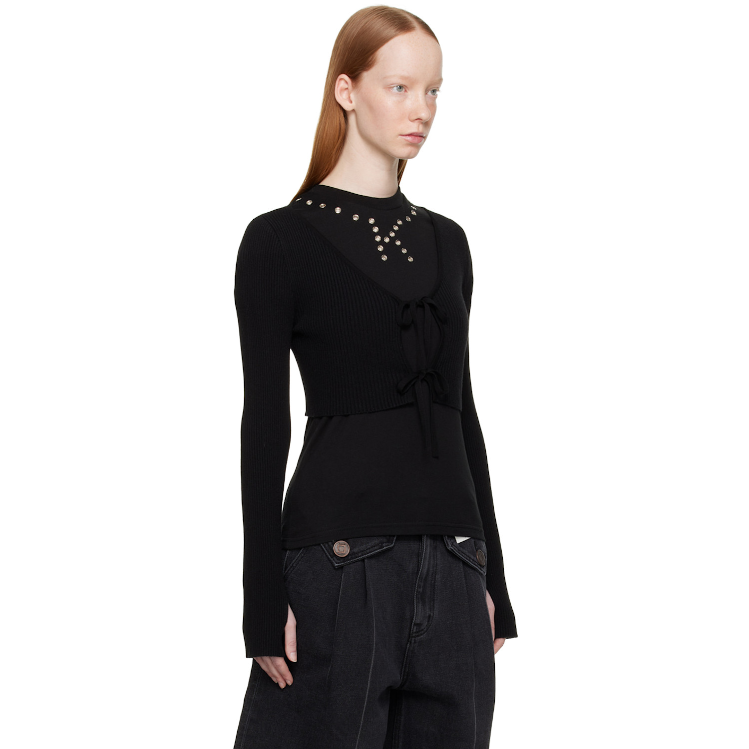  KimhĒkim Black Cropped Cardigan 