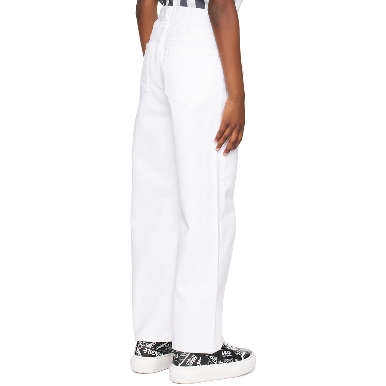  KimhĒkim Kids White Pocket Stamped Jeans 