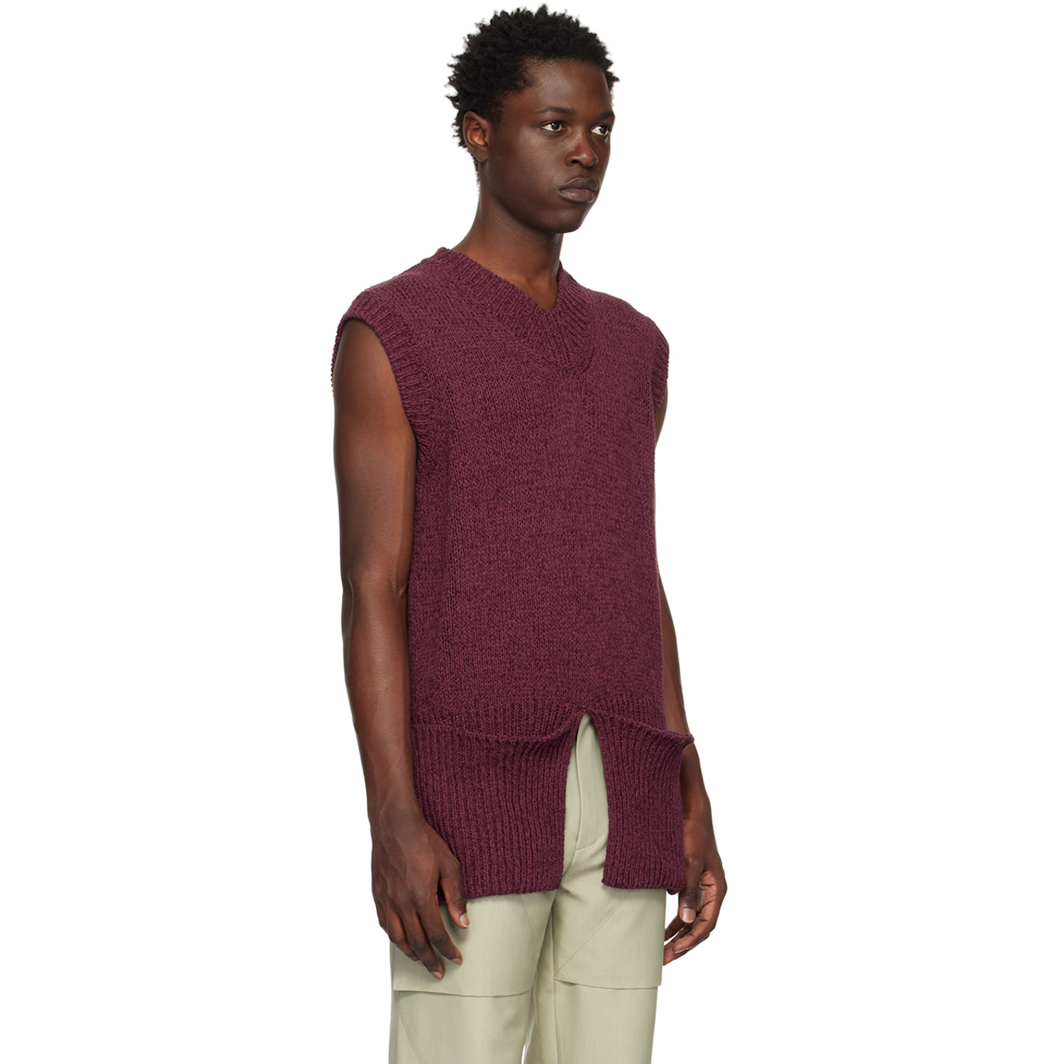  T/sehne Ssense Exclusive Burgundy Vest 