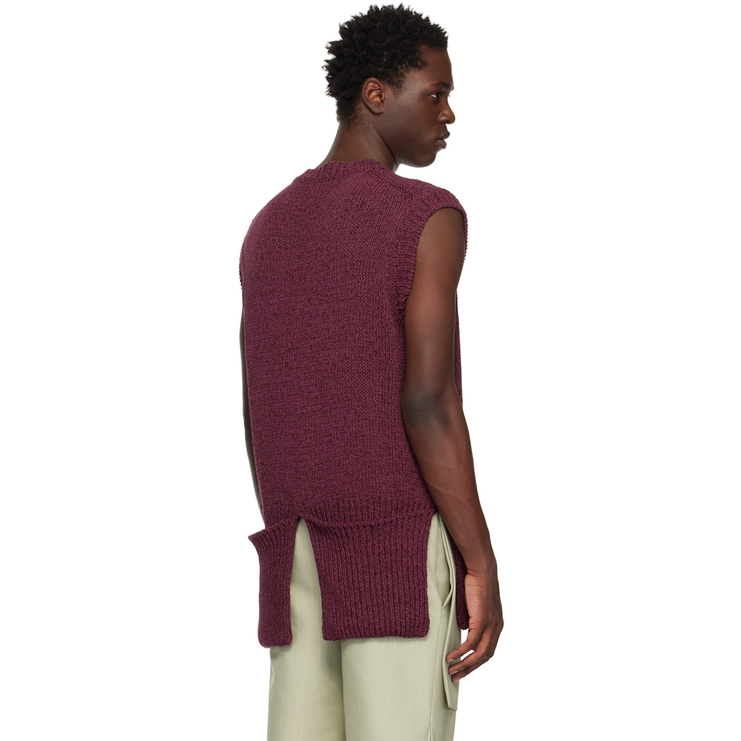  T/sehne Ssense Exclusive Burgundy Vest 