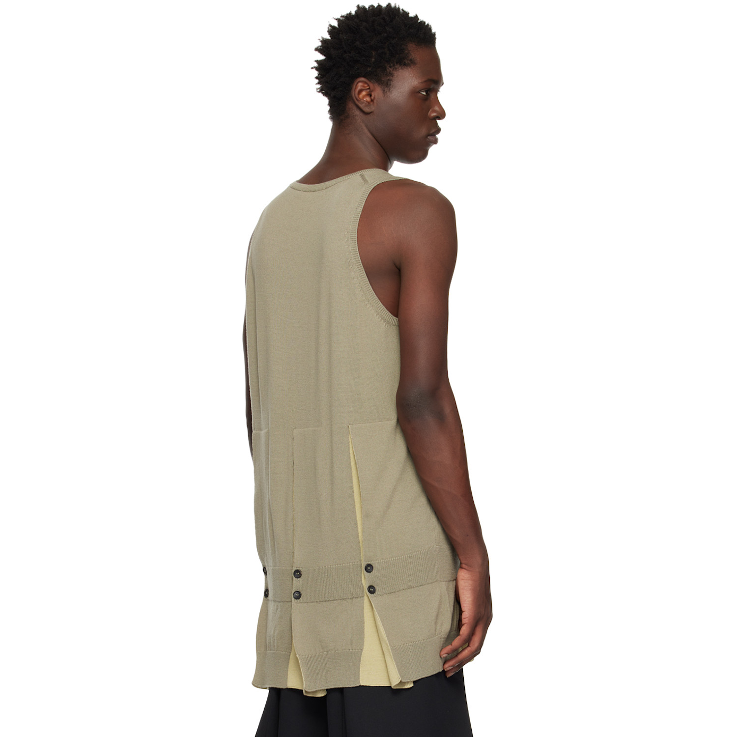 T/sehne Ssense Exclusive Khaki Pleated Tank Top 