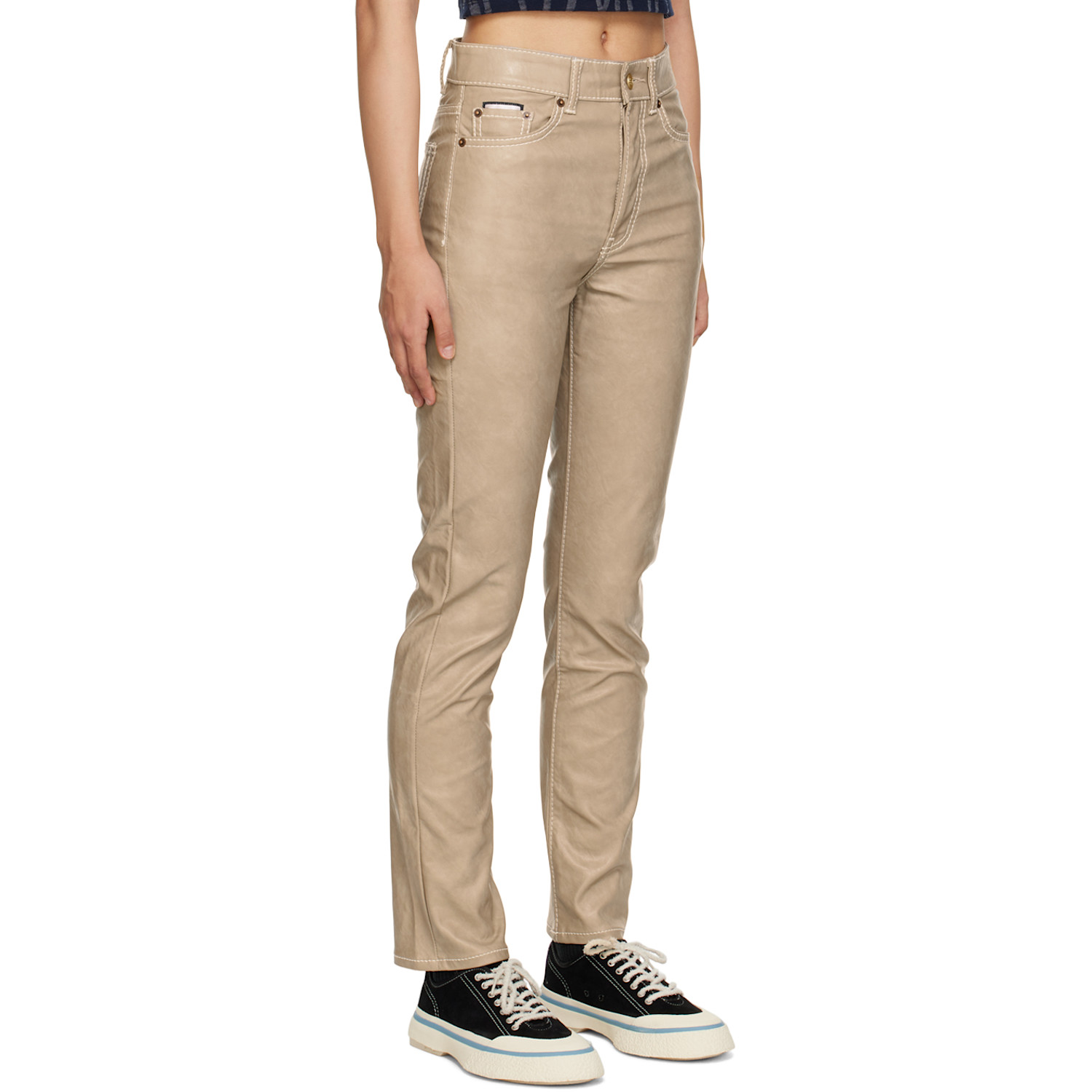  Eytys Taupe Solstice Faux-leather Jeans 