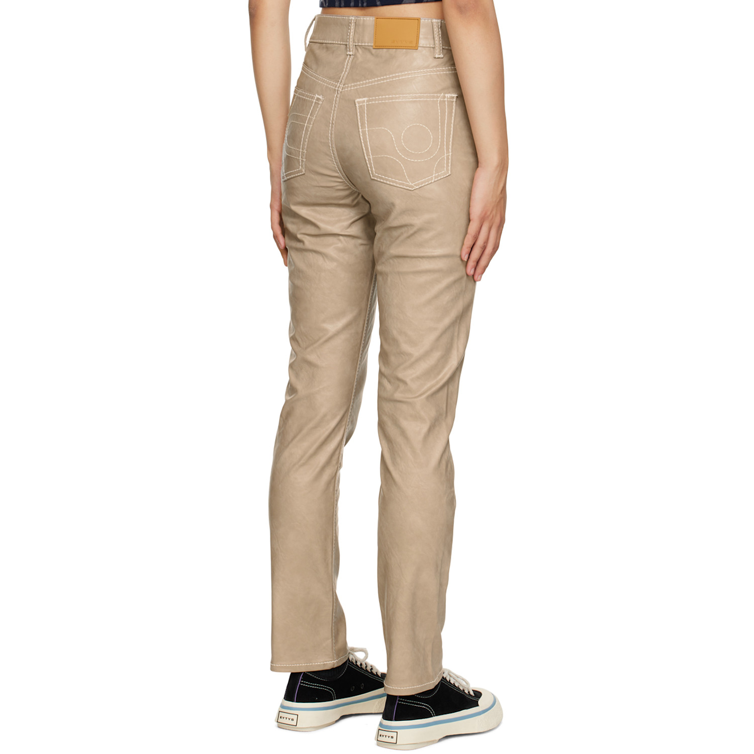  Eytys Taupe Solstice Faux-leather Jeans 