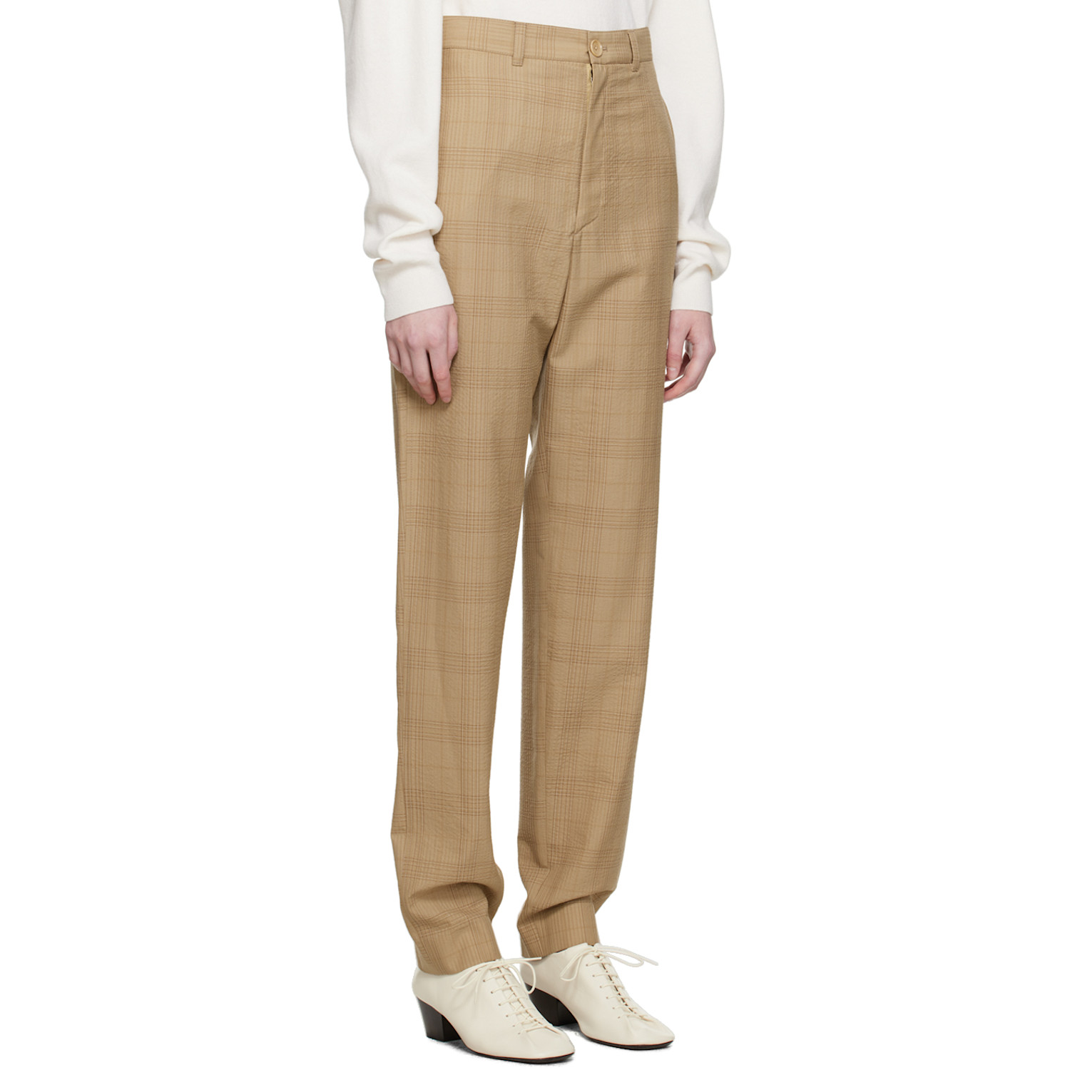  Lemaire Brown Loose Suit Trousers 