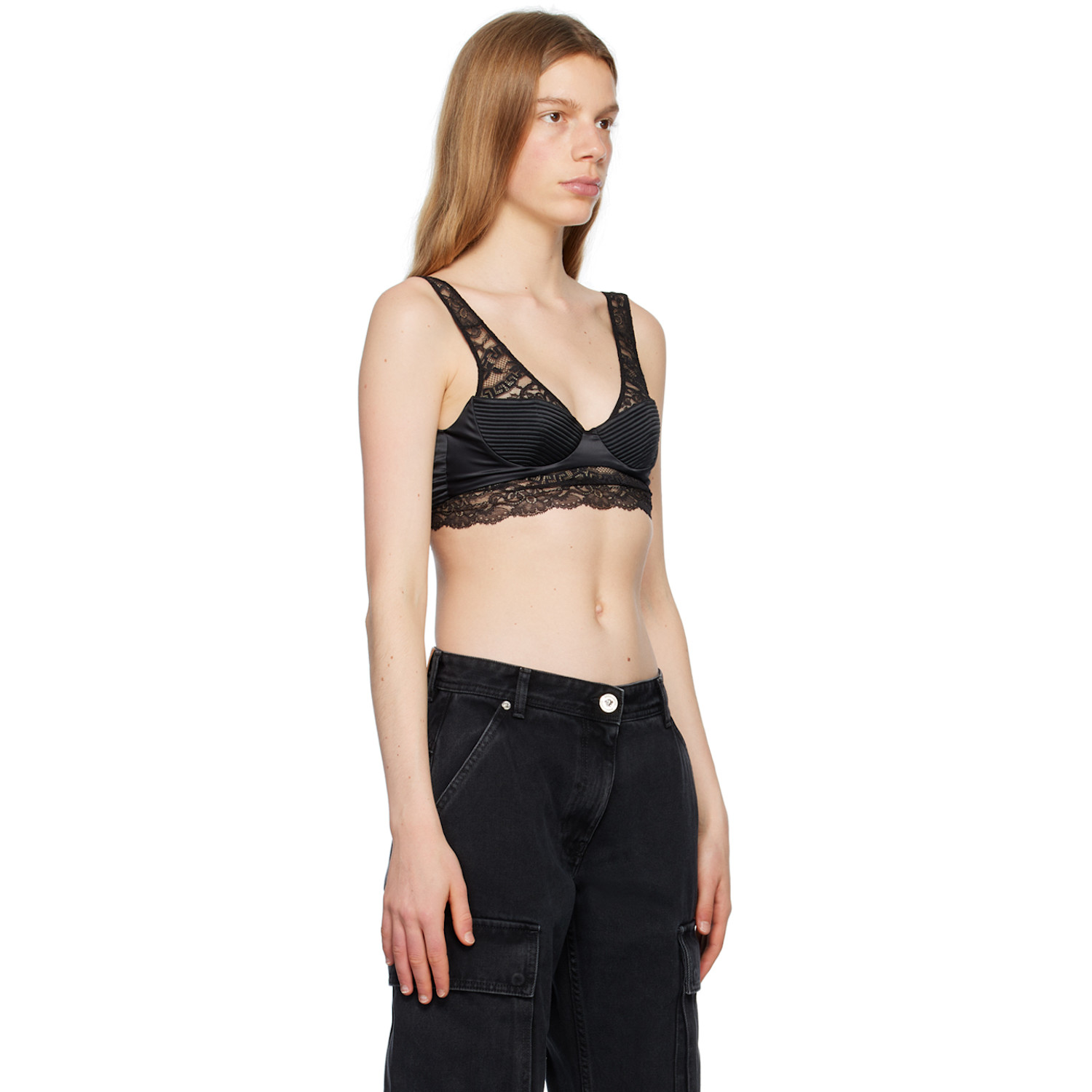  Versace Underwear Black Quilted Bra 