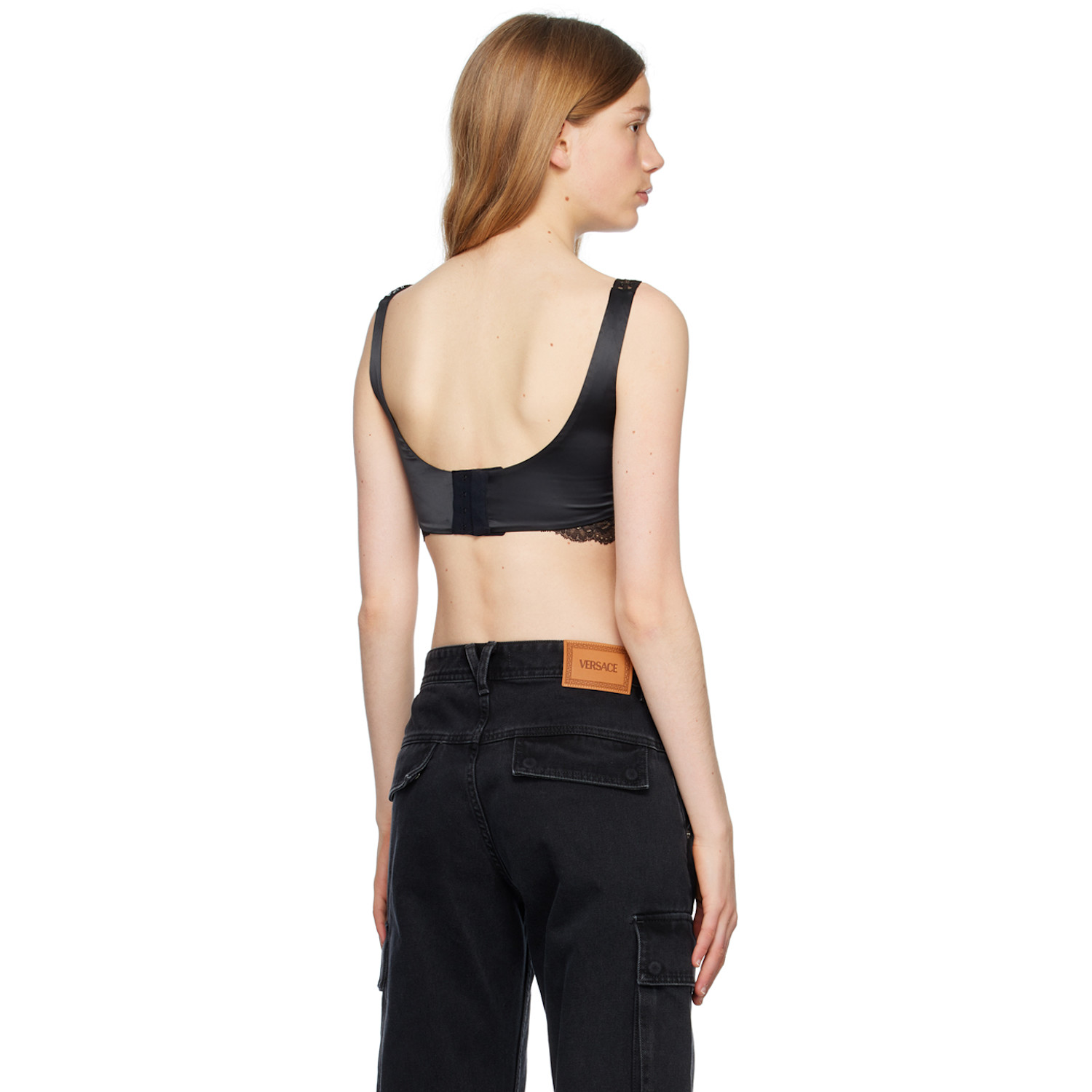  Versace Underwear Black Quilted Bra 