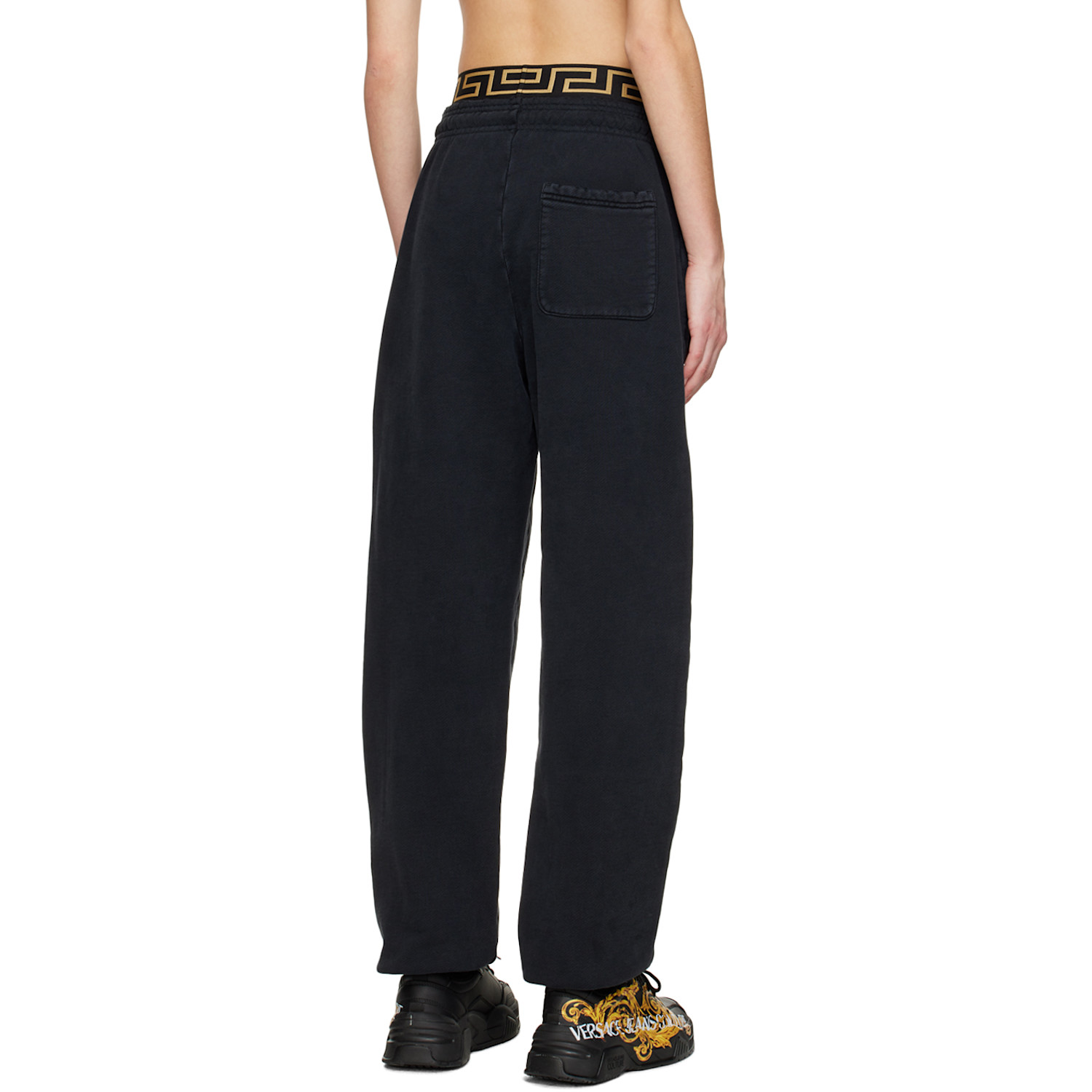  Versace Underwear Black Distressed Lounge Pants 
