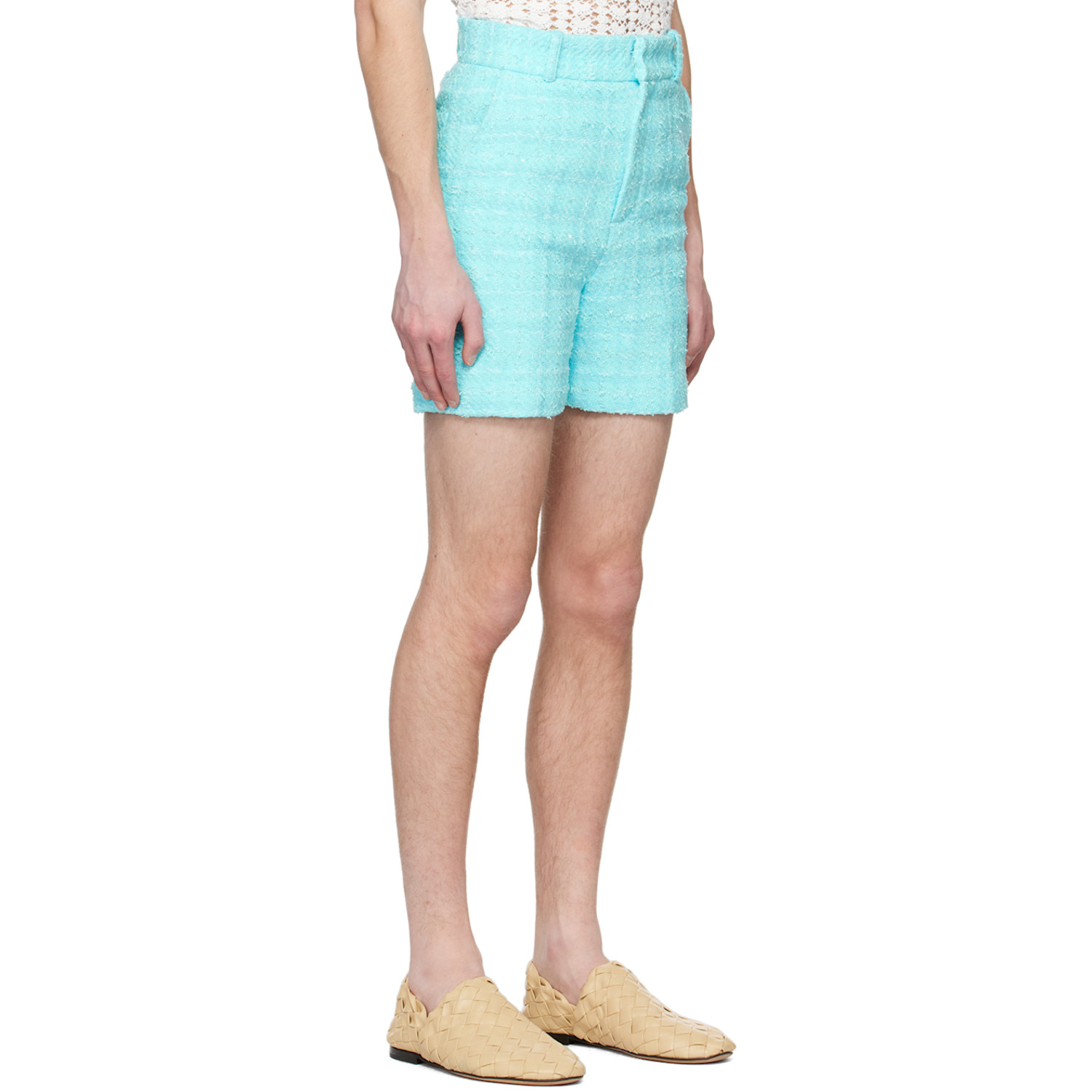  Young N Sang Blue Sequinned Shorts 