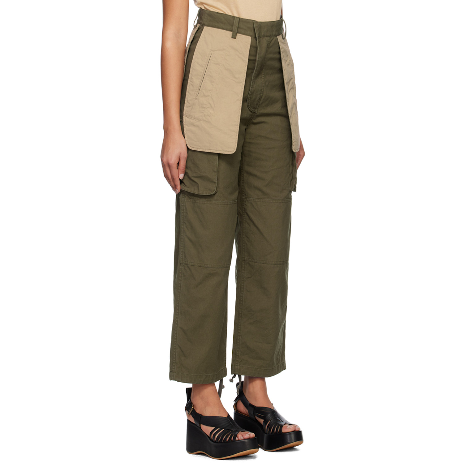  Inscrire Khaki Turn Over Trousers 