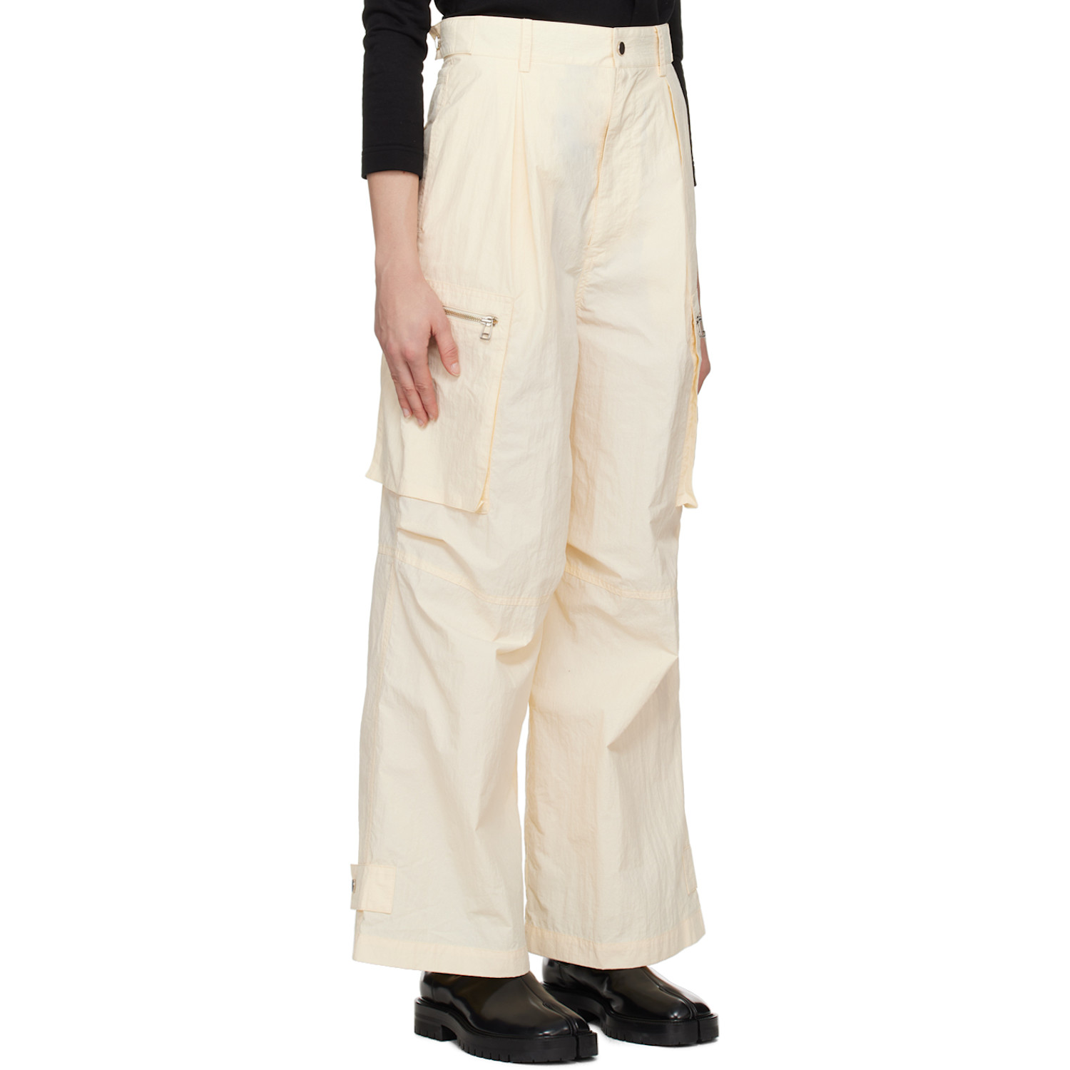  Inscrire Off-white Paneled Trousers 