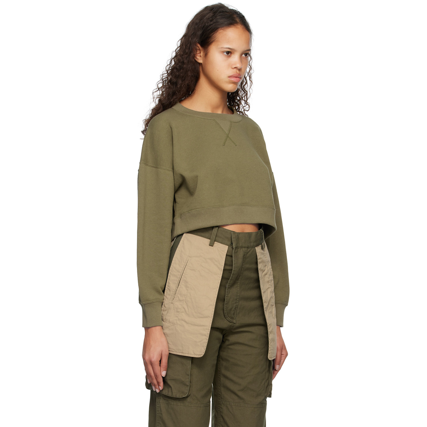  Inscrire Khaki Cutout Sweatshirt 