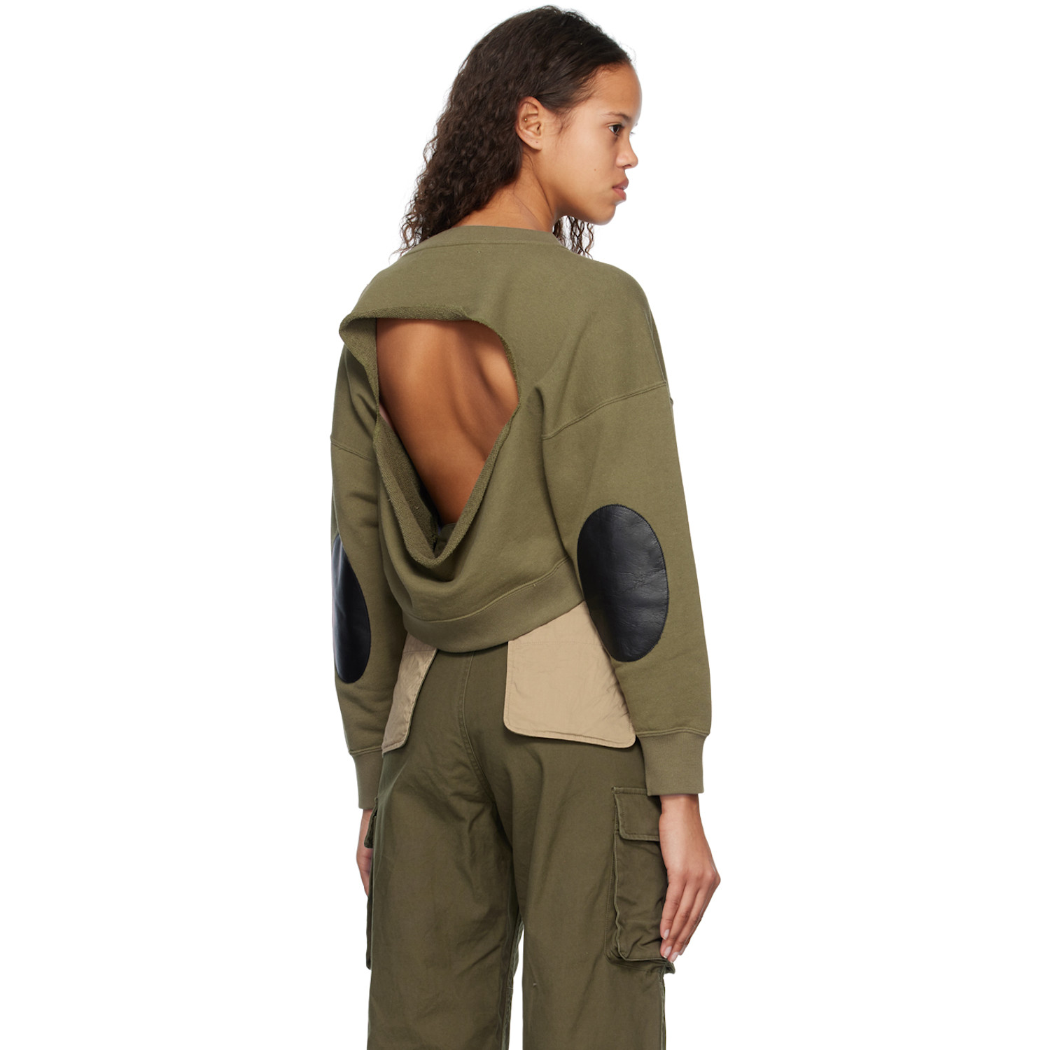  Inscrire Khaki Cutout Sweatshirt 