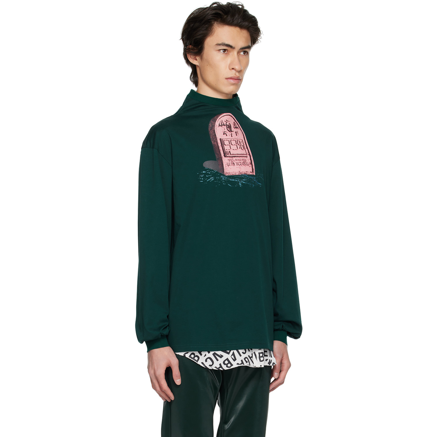  99%is- Green 'r.i.p' Gravestone Long Sleeve T-shirt 