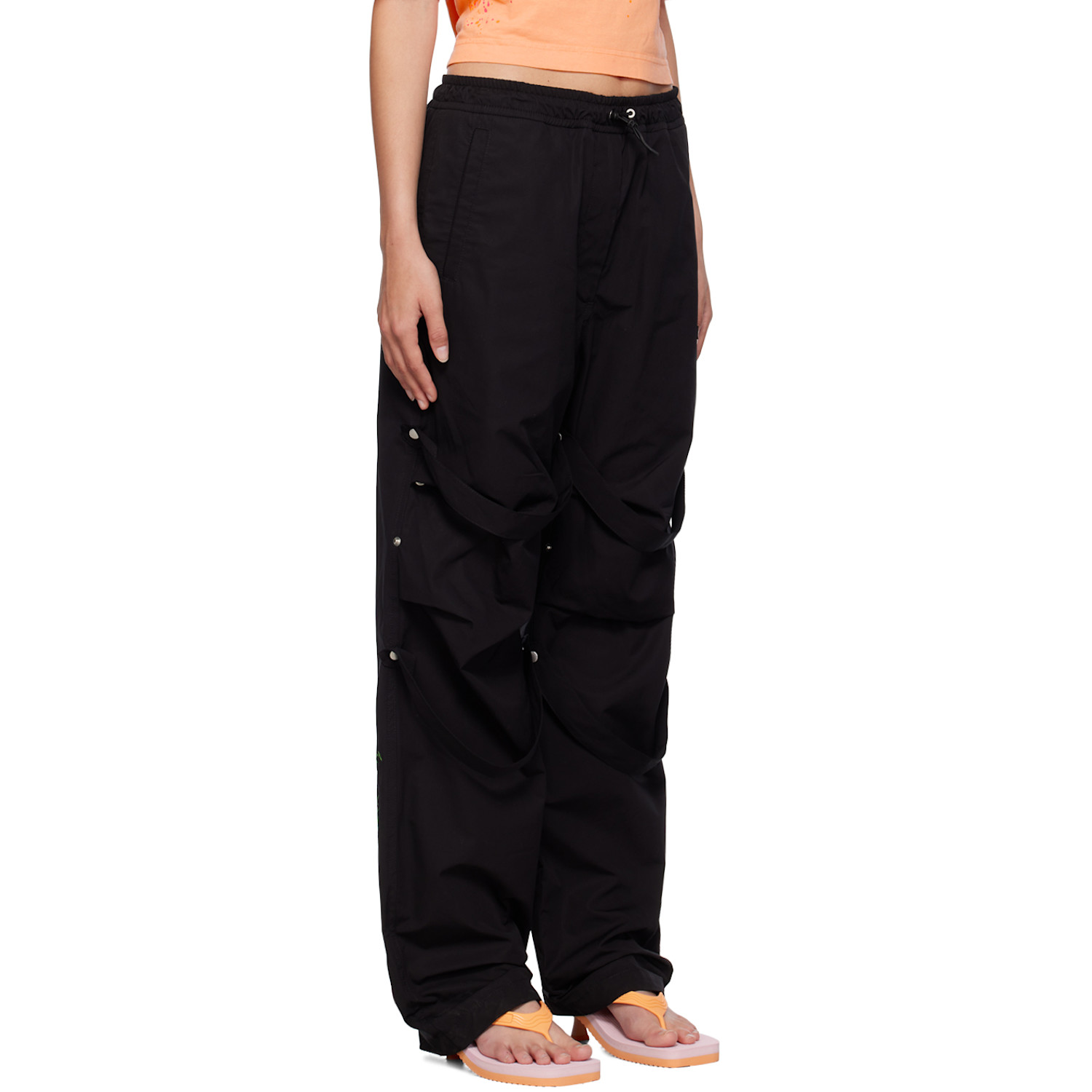  Palm Angels Black Upside Down Palm Trousers 