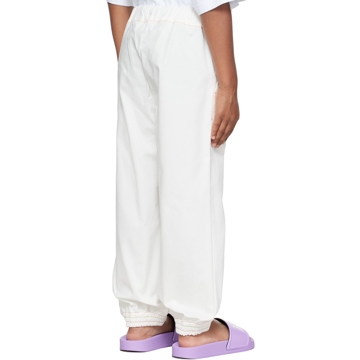  Palm Angels Kids White Belted Trousers 