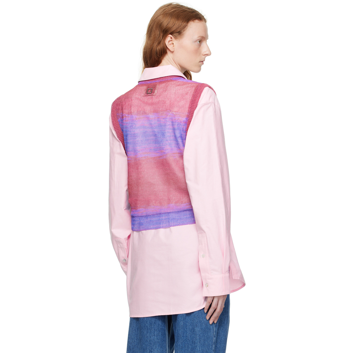  Wooyoungmi Pink Gradient Stripe Vest 