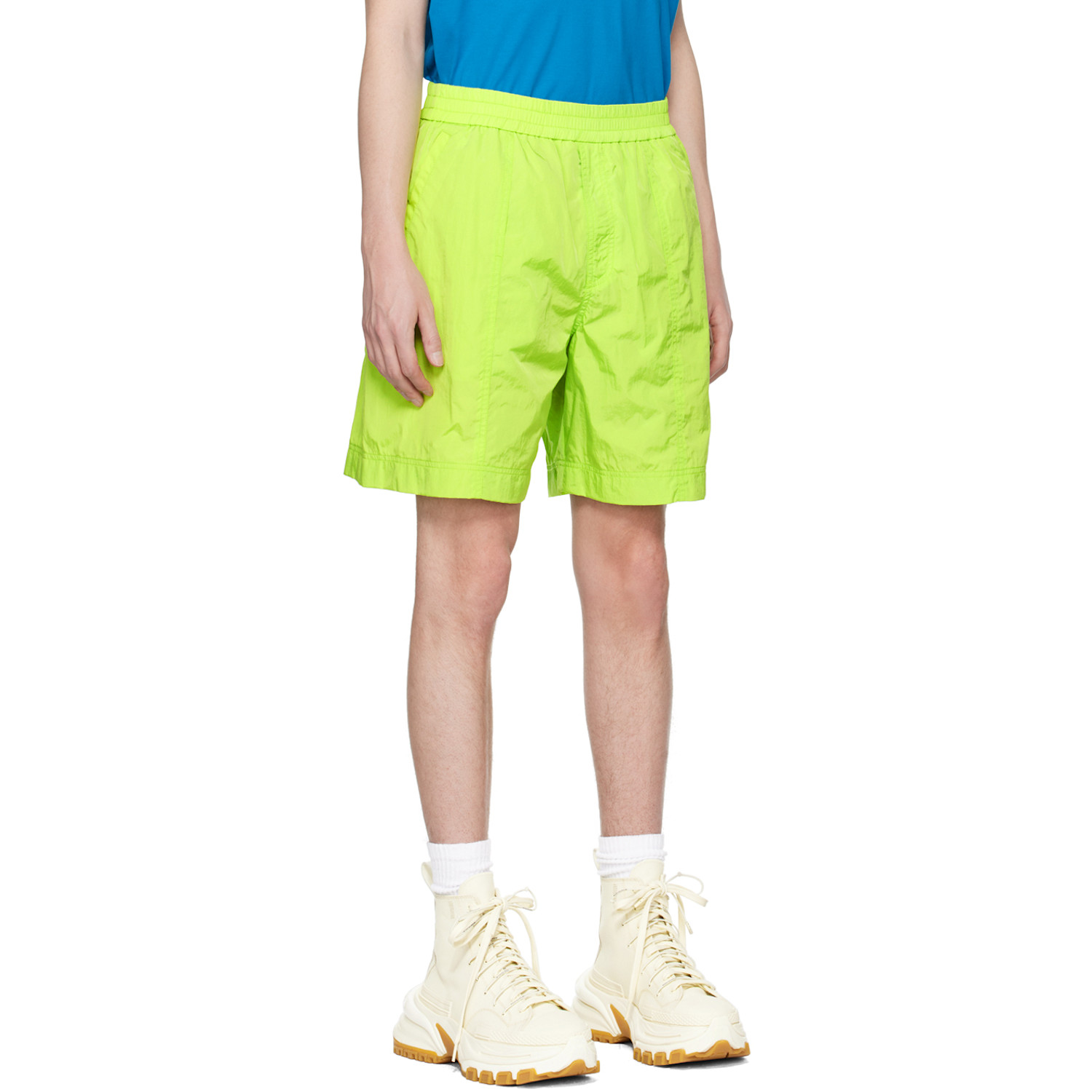  Wooyoungmi Green Paneled Shorts 