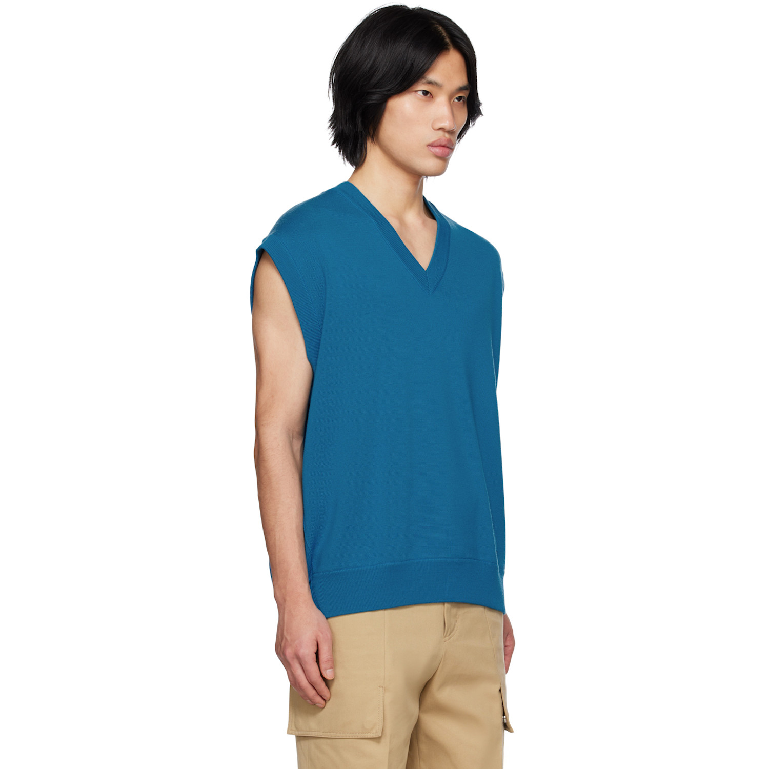  Wooyoungmi Blue V-neck Vest 
