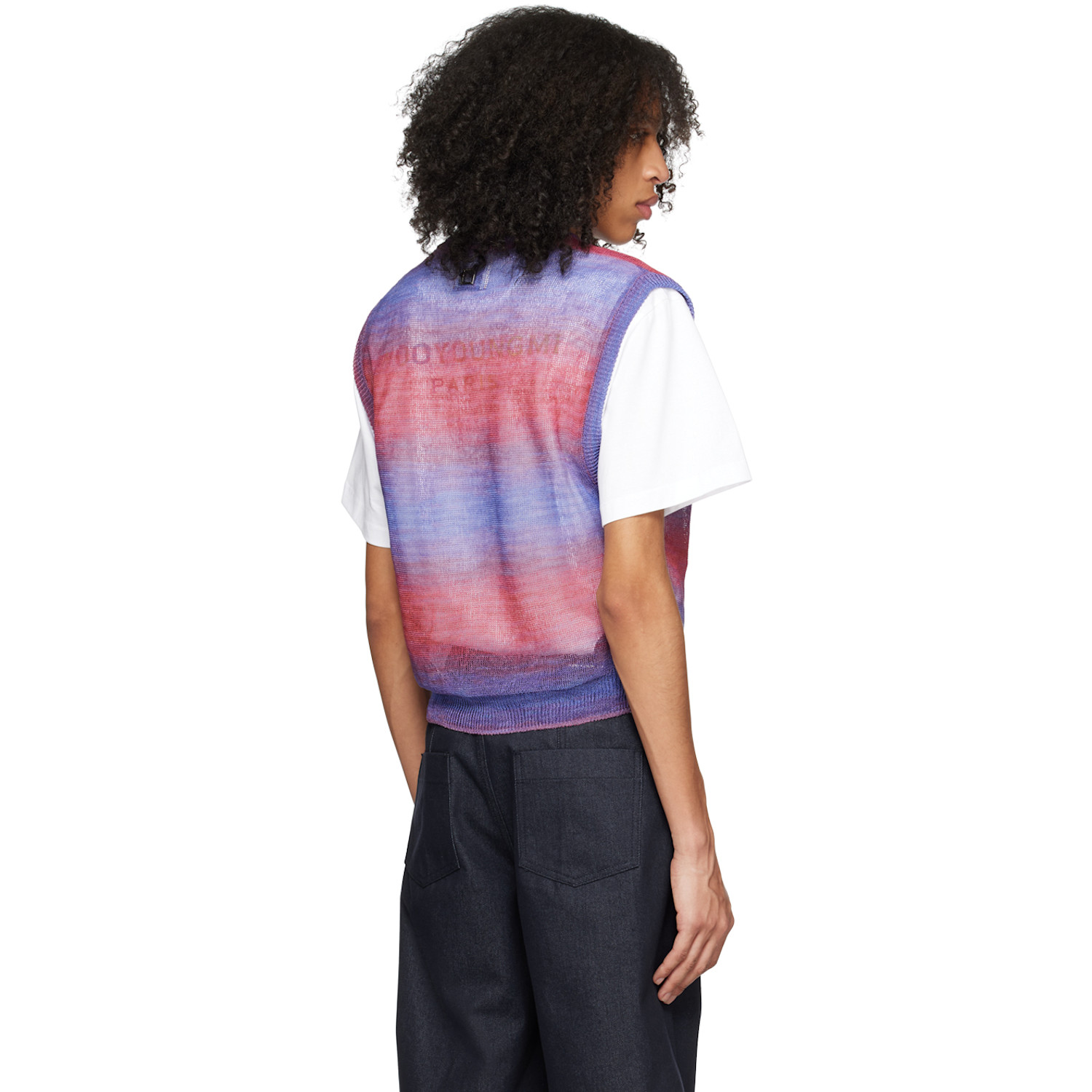  Wooyoungmi Pink & Purple Gradient Stripe Vest 