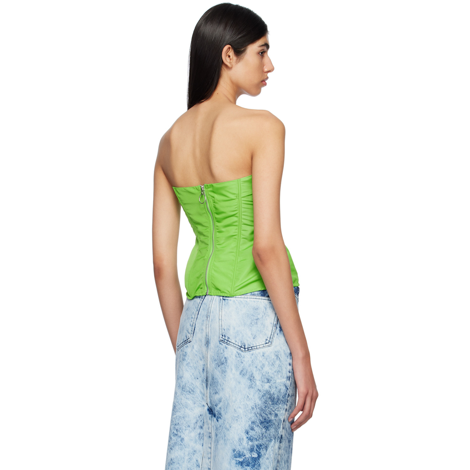  Marques Almeida Green V-neck Tank Top 