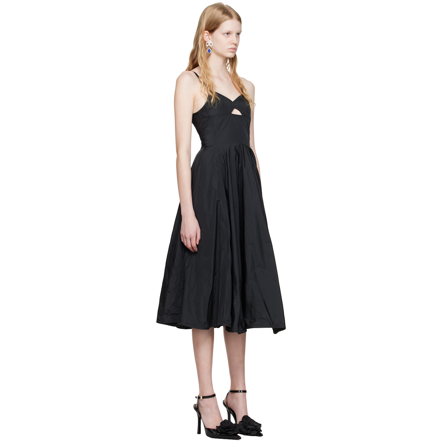  Pristine Black Revolver Midi Dress 