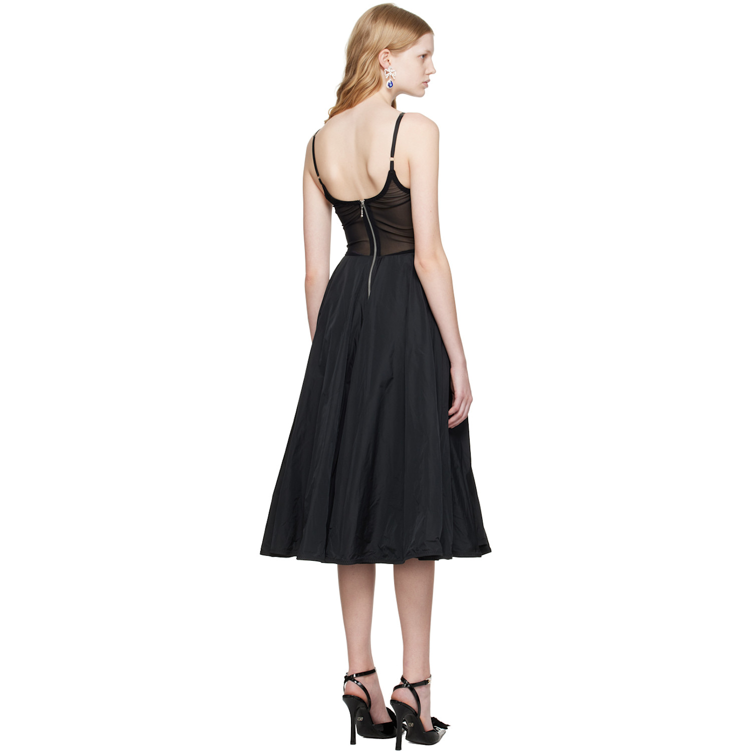 Pristine Black Revolver Midi Dress 
