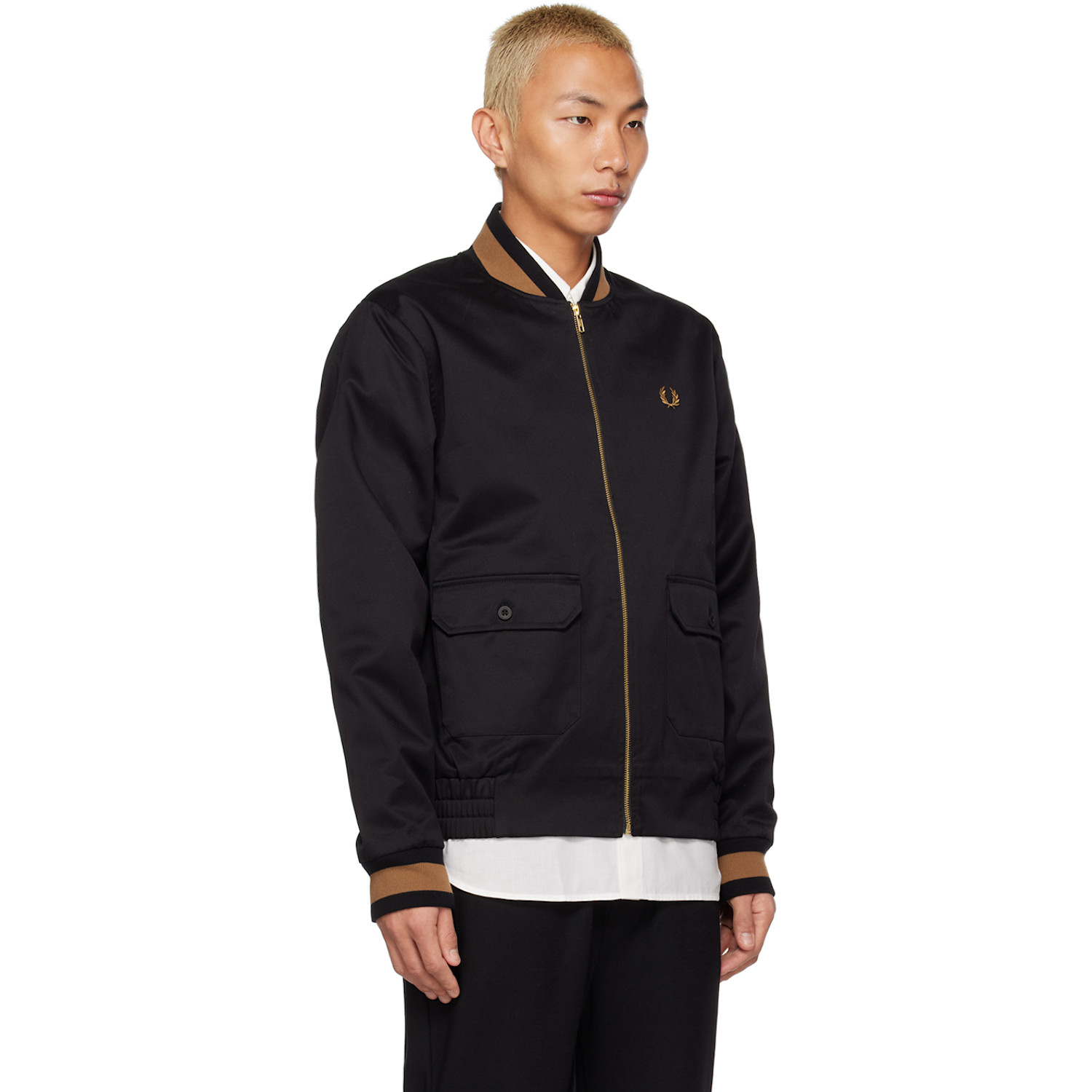  Fred Perry Black J4851 Tennis Bomber Jacket 