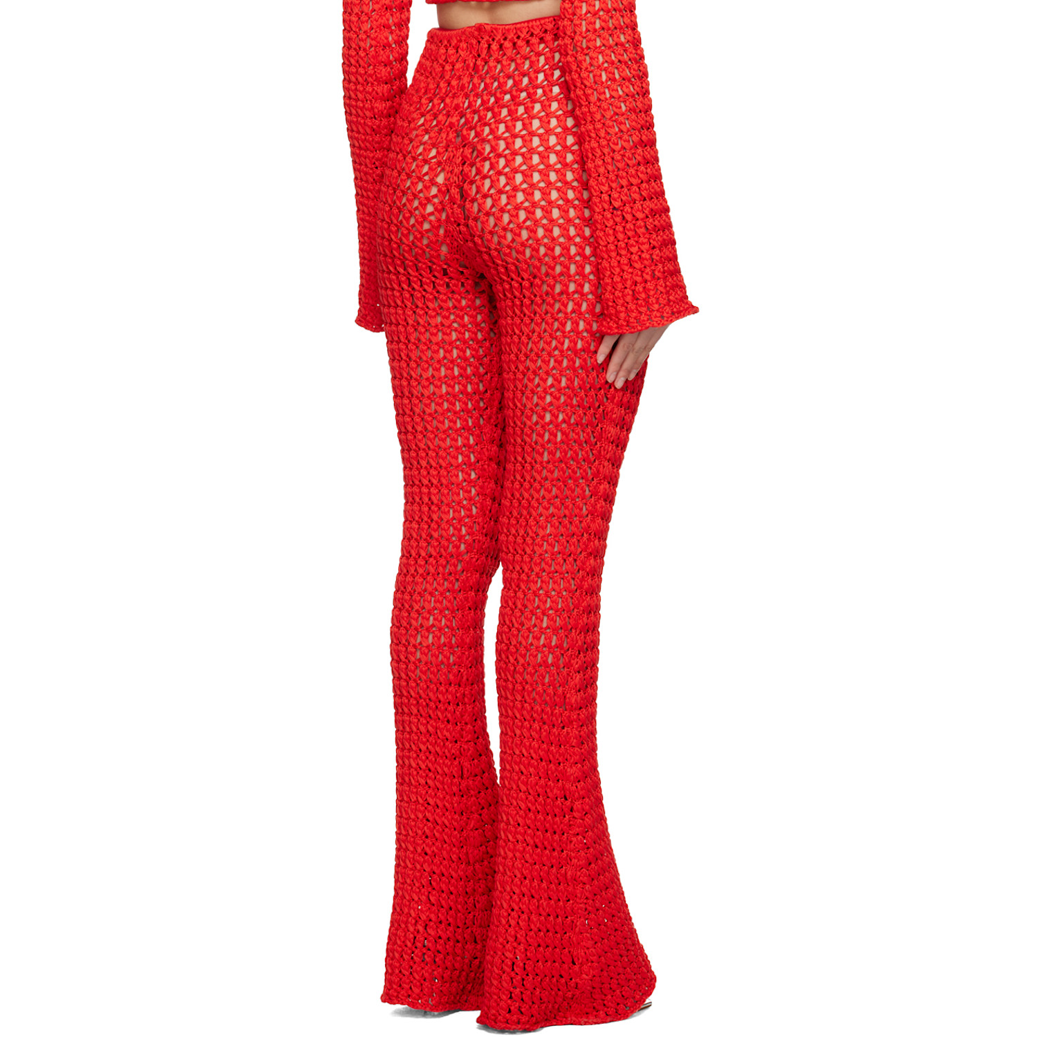  Moschino Red Crocheted Lounge Pants 