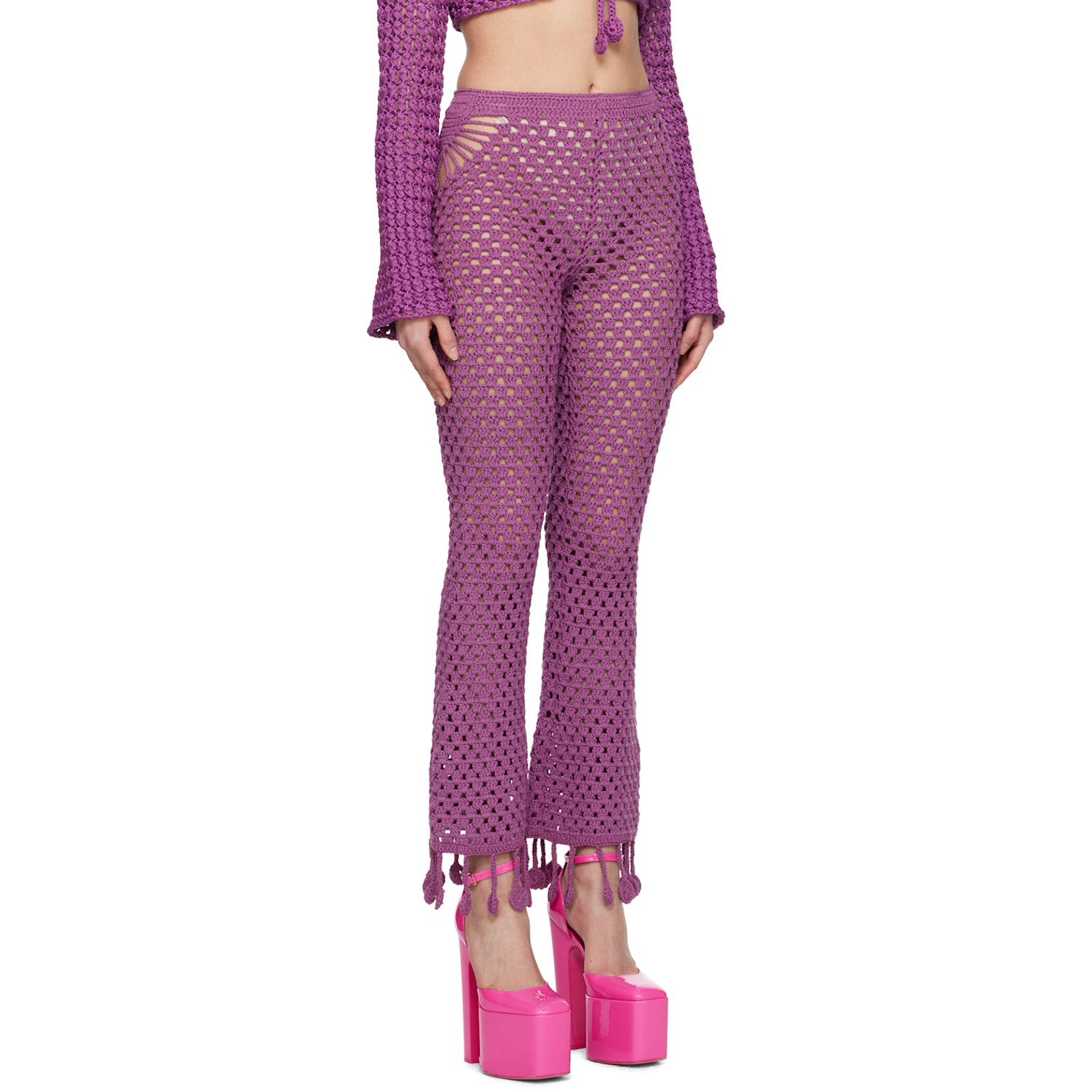  Moschino Purple Crocheted Lounge Pants 